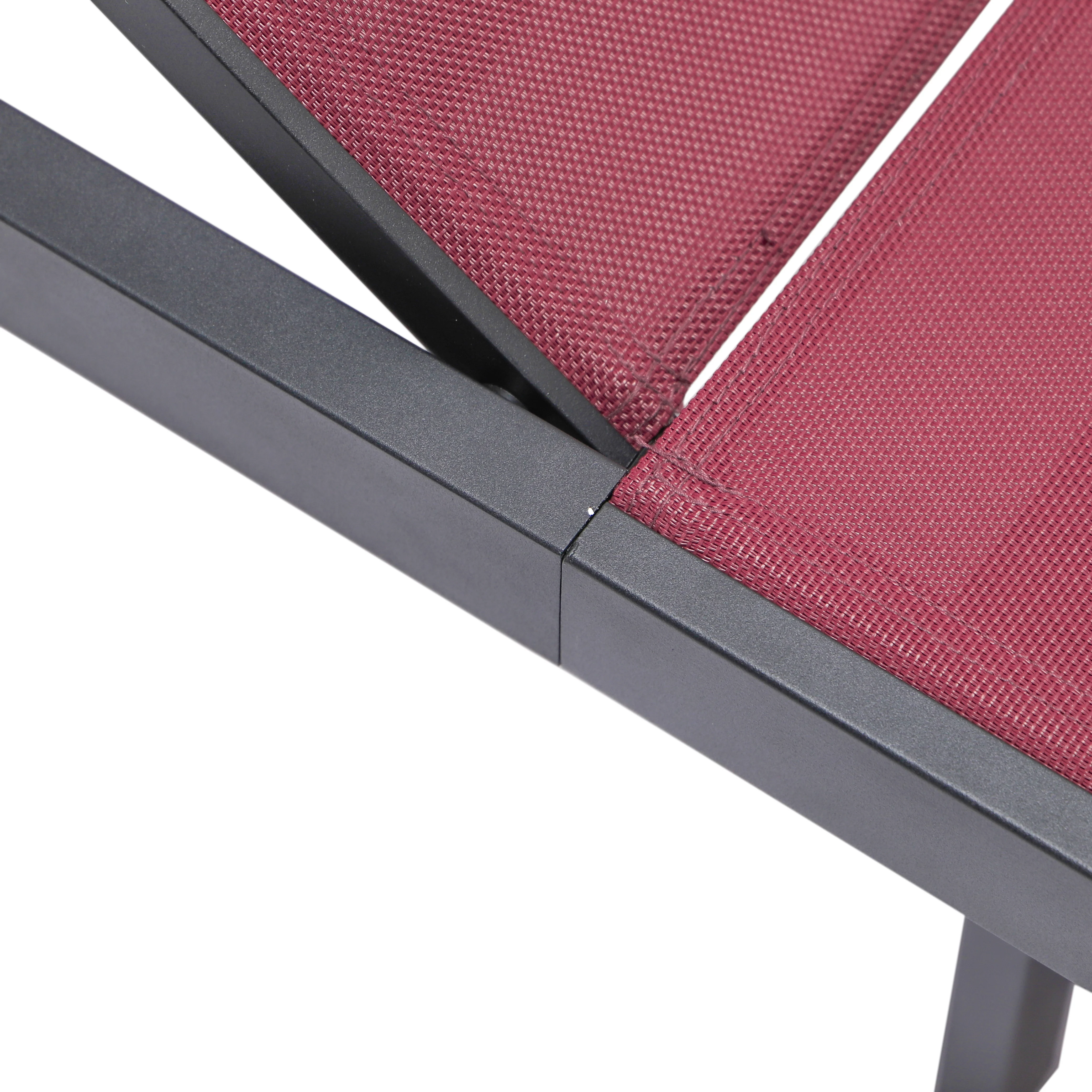 Marlin Modern Aluminum Outdoor Patio Chaise Lounge Chair Set of 2 with Square Fire Pit Side Table Perfect for Patio, Lawn, and Garden