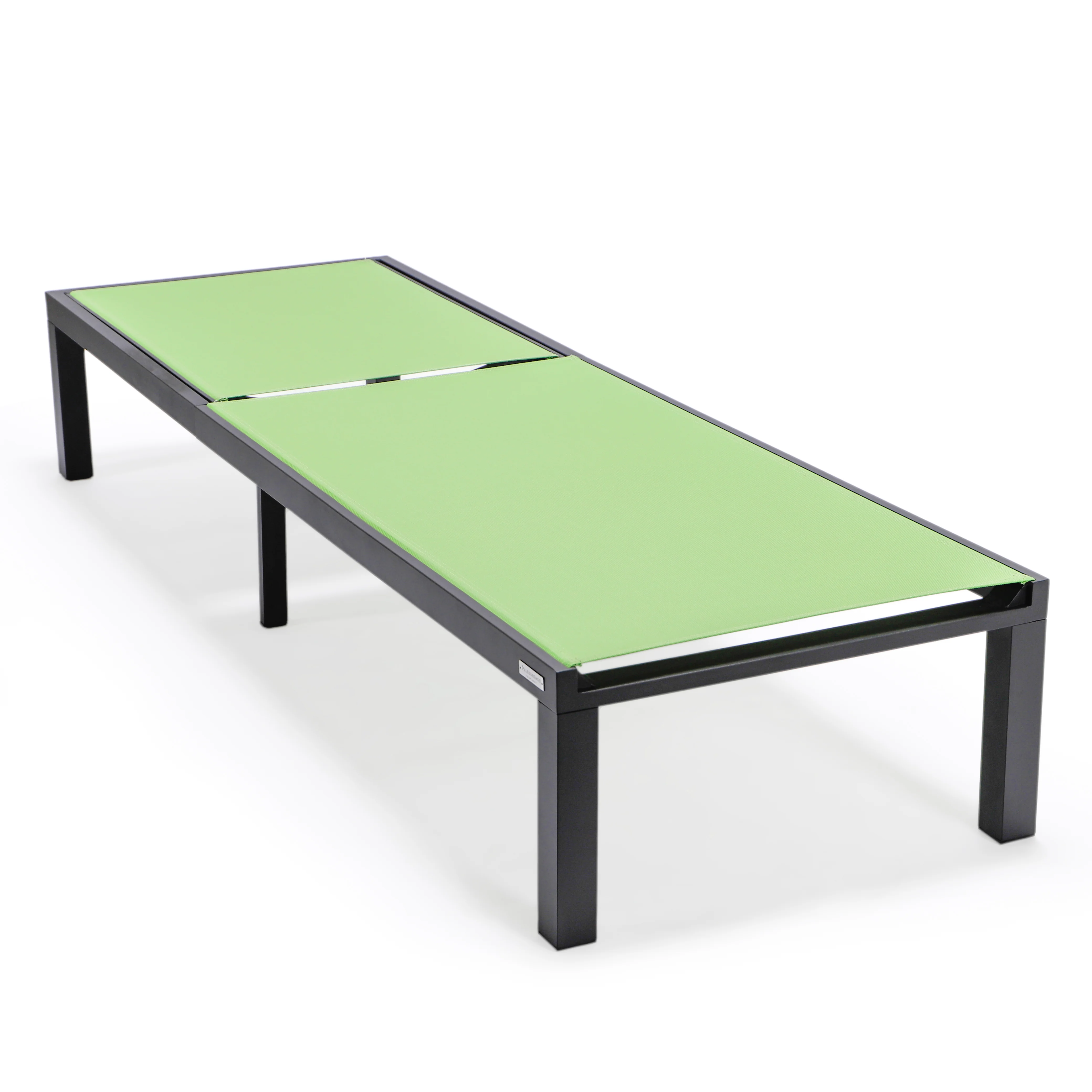 Marlin Modern Black Aluminum Outdoor Patio Chaise Lounge Chair with Square Fire Pit Side Table Perfect for Patio, Lawn, and Garden