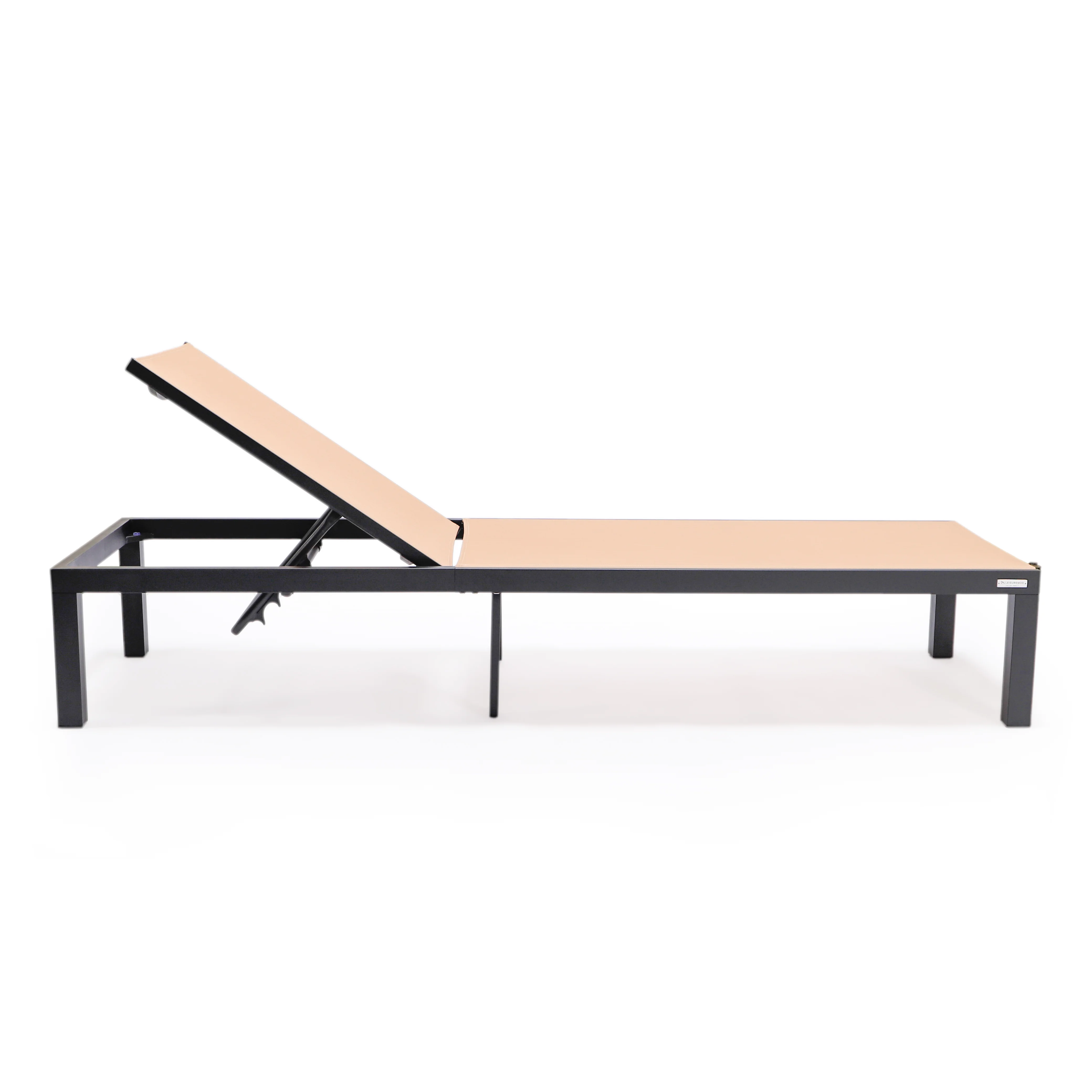 Marlin Modern Aluminum Outdoor Patio Chaise Lounge Chair Set of 2 with Square Fire Pit Side Table Perfect for Patio, Lawn, and Garden