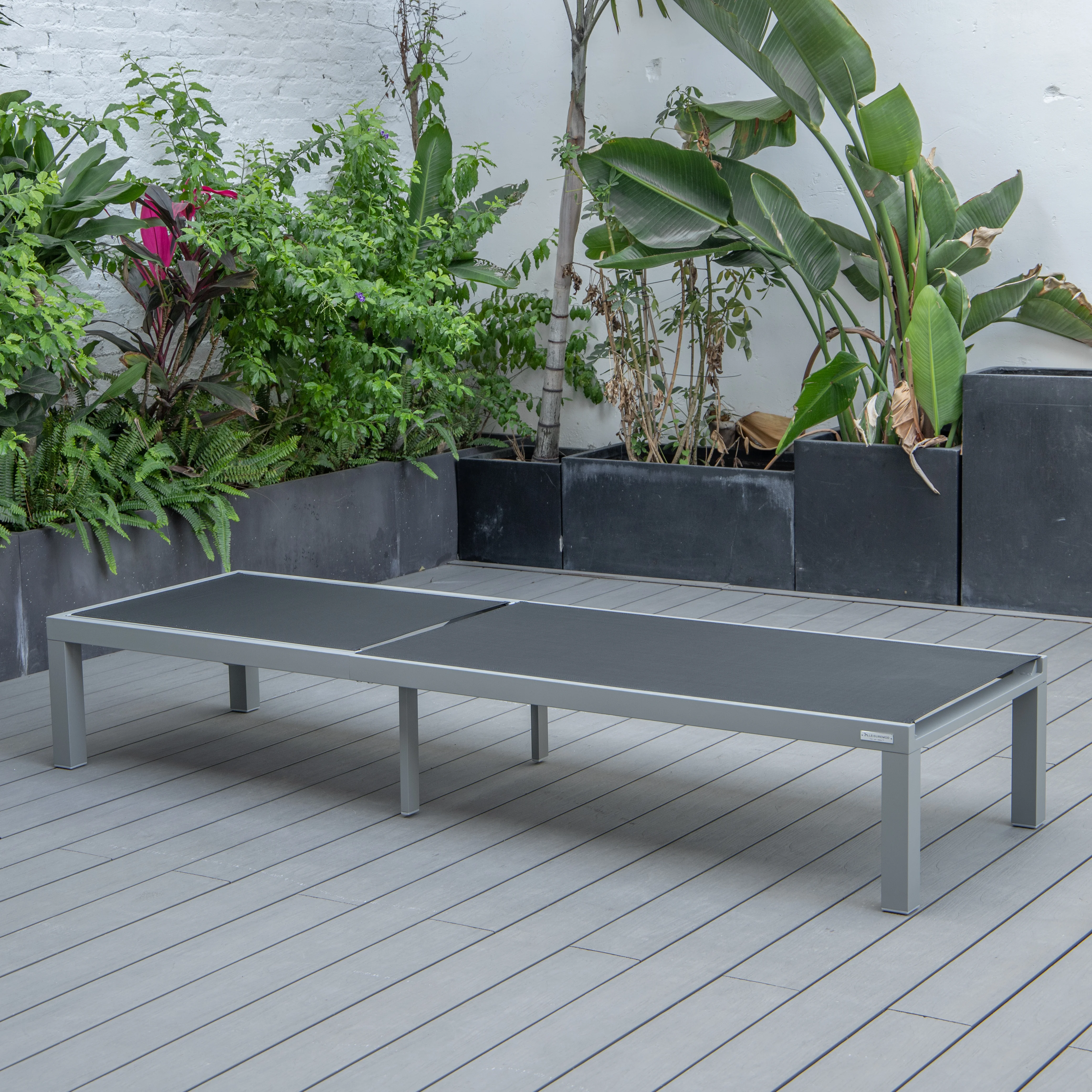 Marlin Patio Chaise Lounge Chair With Grey Aluminum Frame