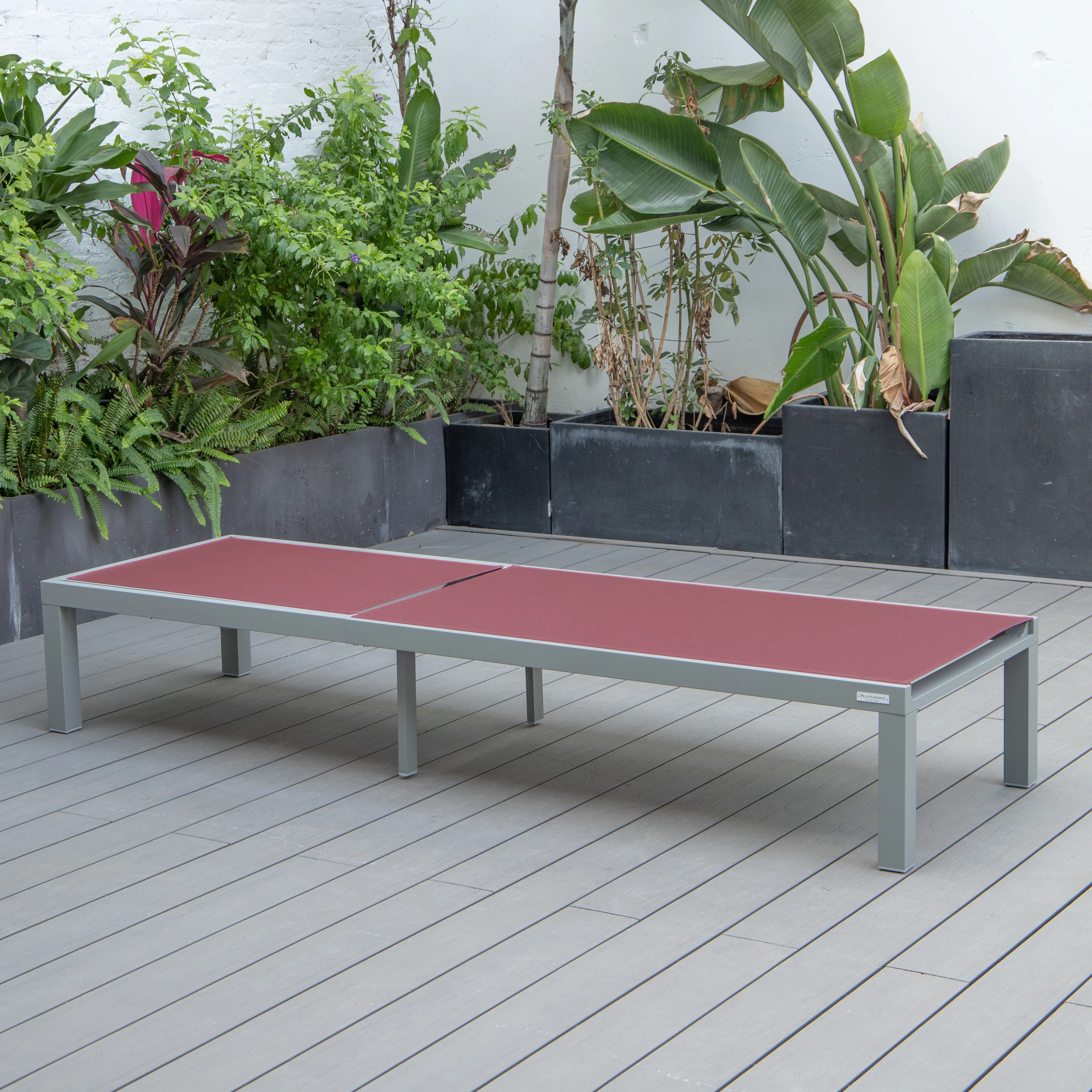 Marlin Patio Chaise Lounge Chair With Grey Aluminum Frame