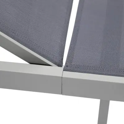 Marlin Patio Chaise Lounge Chair With Grey Aluminum Frame, Set of 2 in Dark Grey