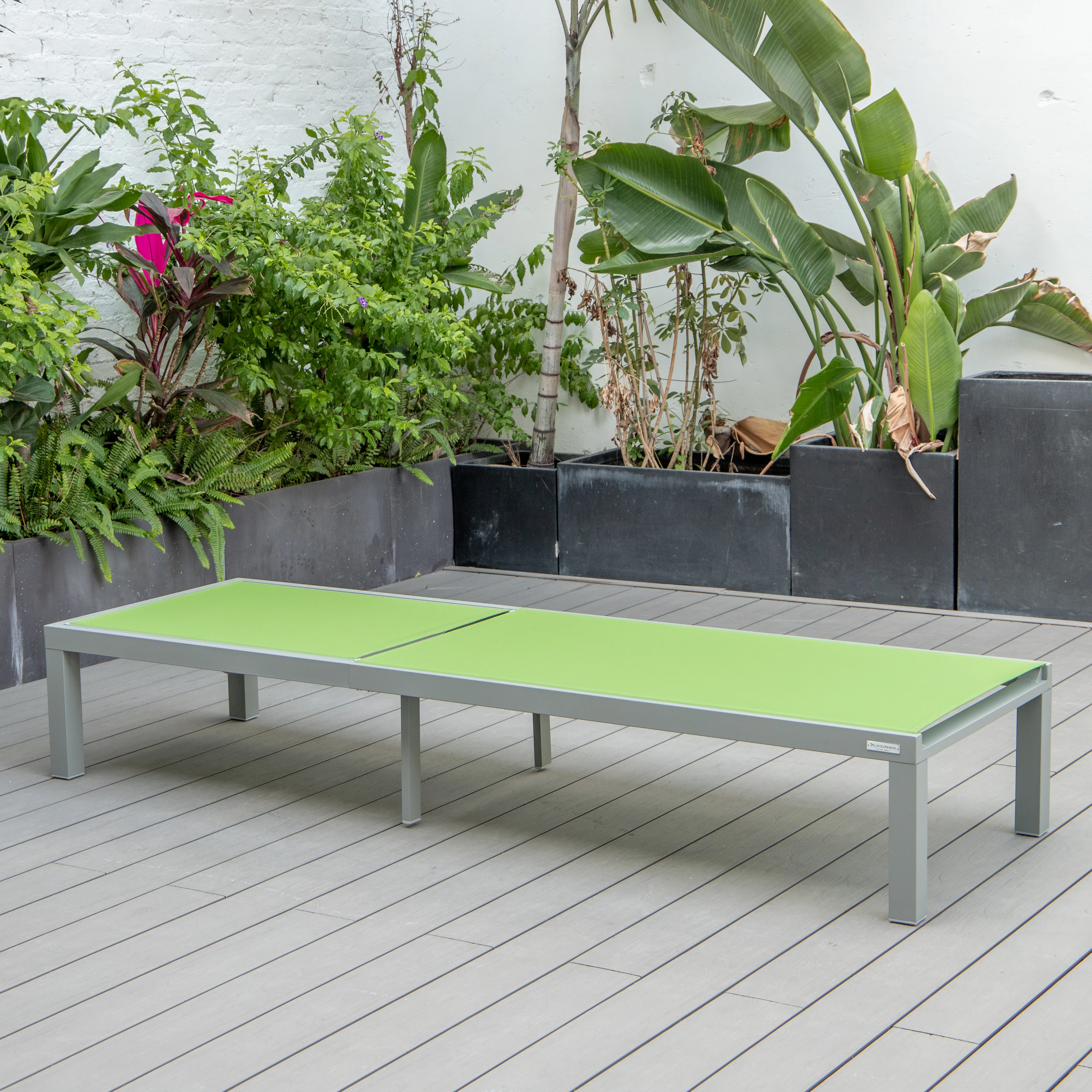 Marlin Patio Chaise Lounge Chair With Grey Aluminum Frame