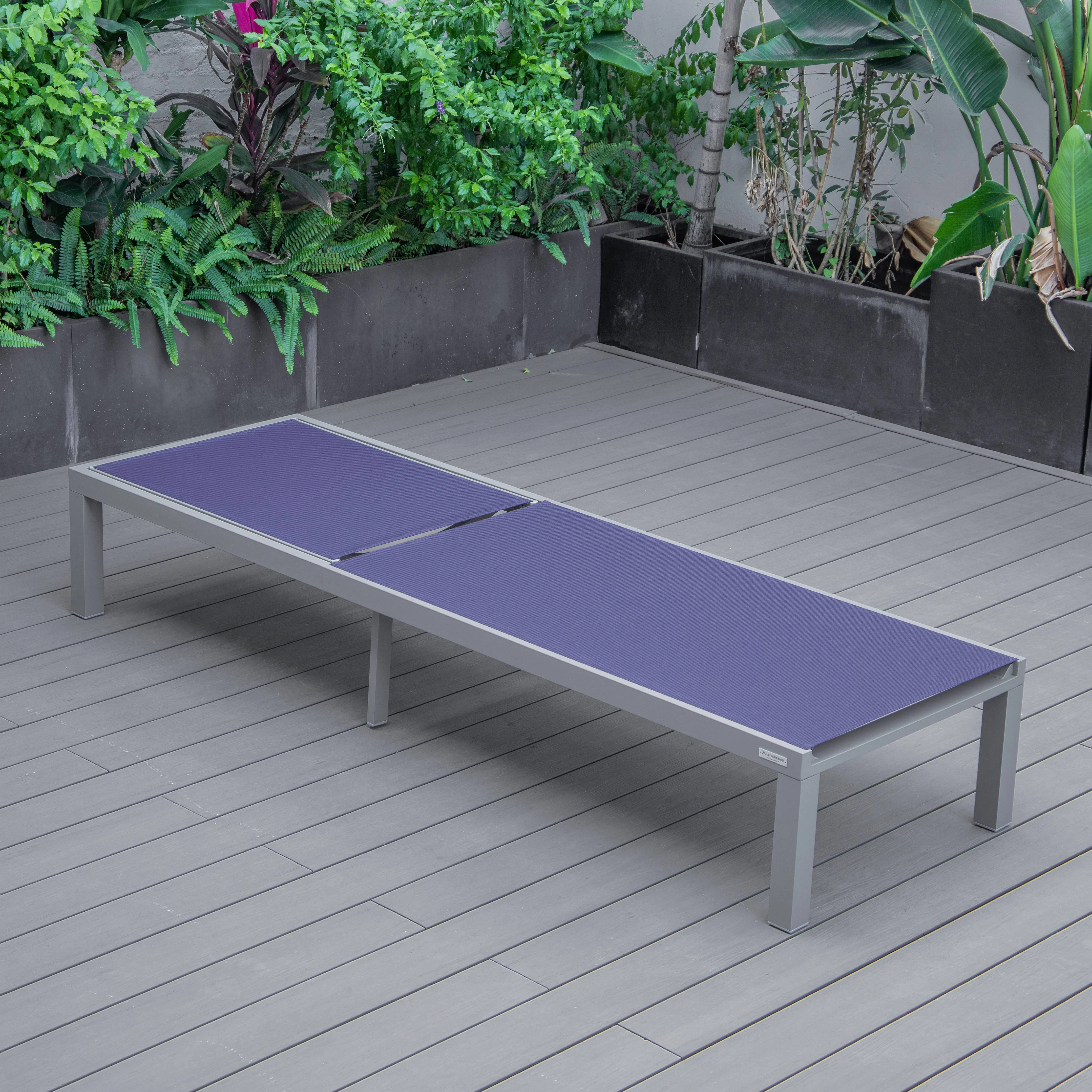 Marlin Patio Chaise Lounge Chair With Grey Aluminum Frame