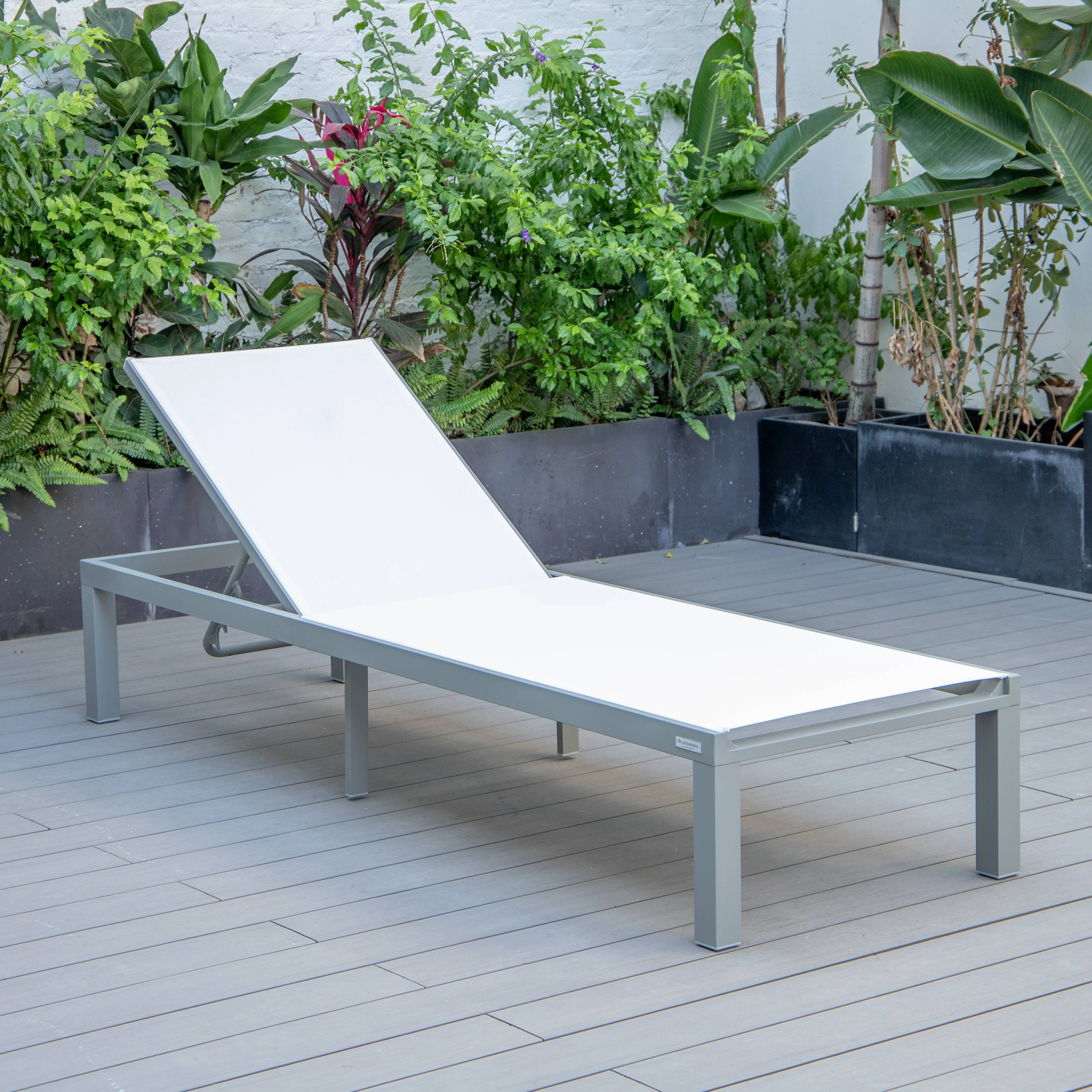 Marlin Patio Chaise Lounge Chair With Grey Aluminum Frame