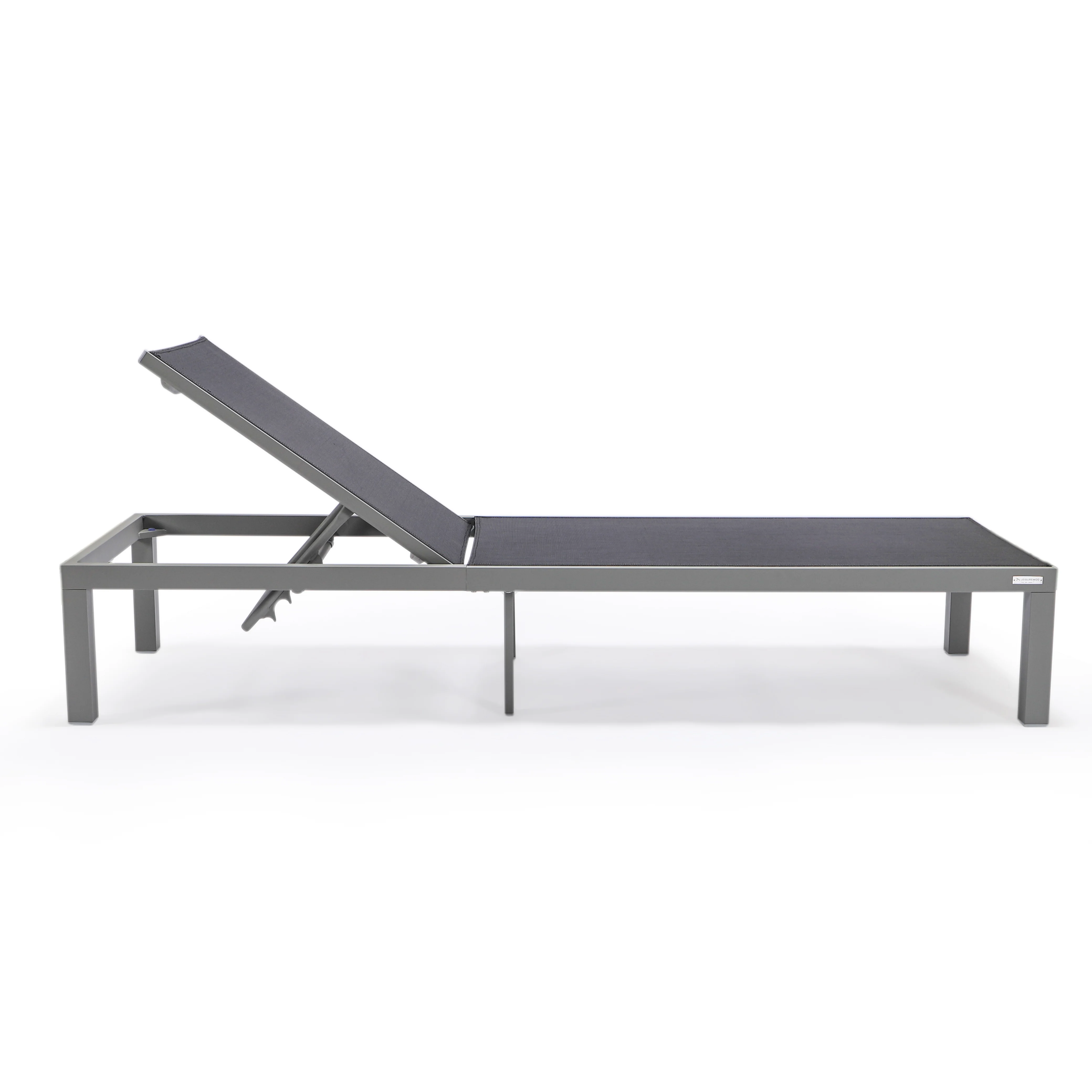 Marlin Modern Aluminum Outdoor Patio Chaise Lounge Chair Set of 2 with Square Fire Pit Side Table Perfect for Patio, Lawn, and Garden