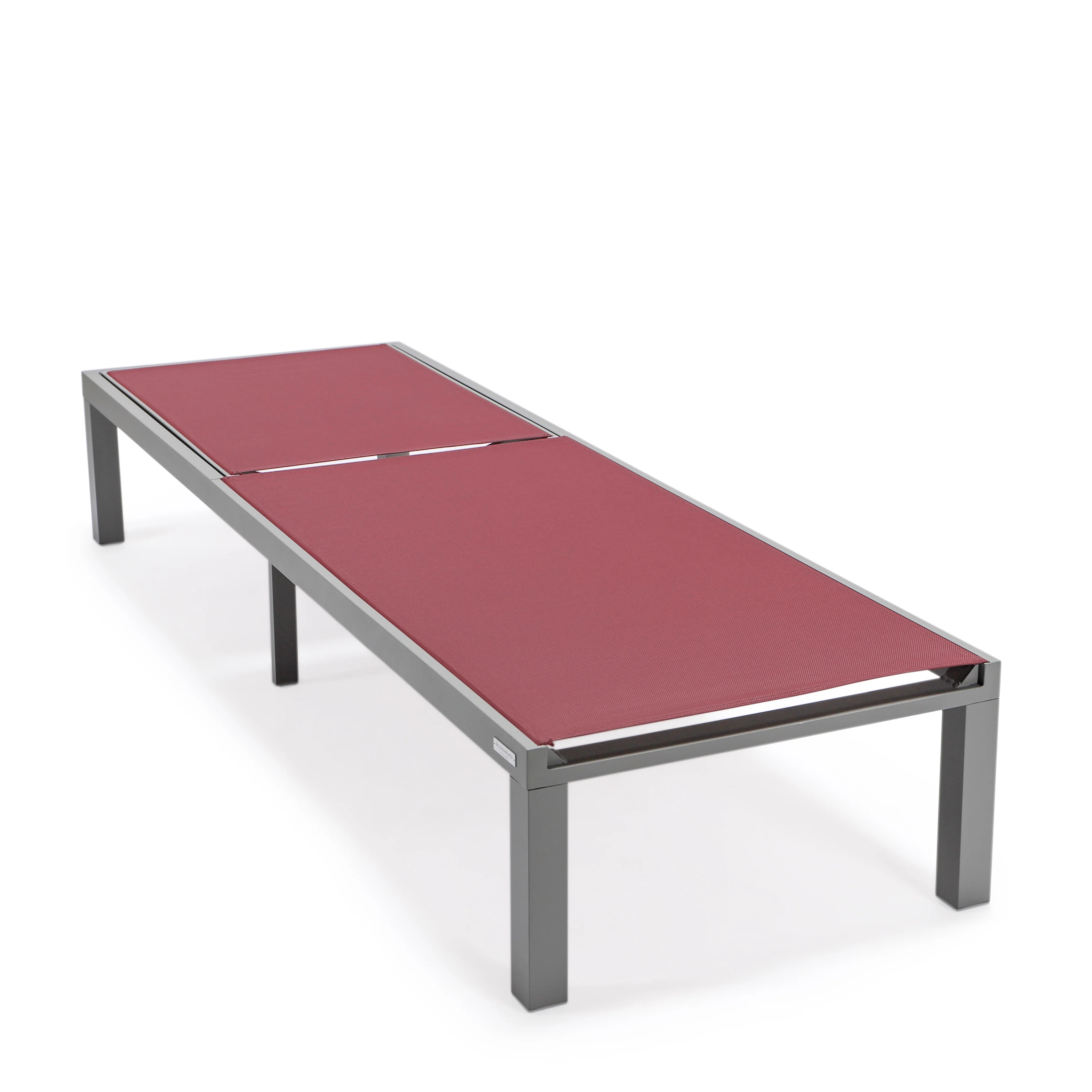 Marlin Modern Grey Aluminum Outdoor Patio Chaise Lounge Chair with Square Fire Pit Side Table Perfect for Patio, Lawn, and Garden