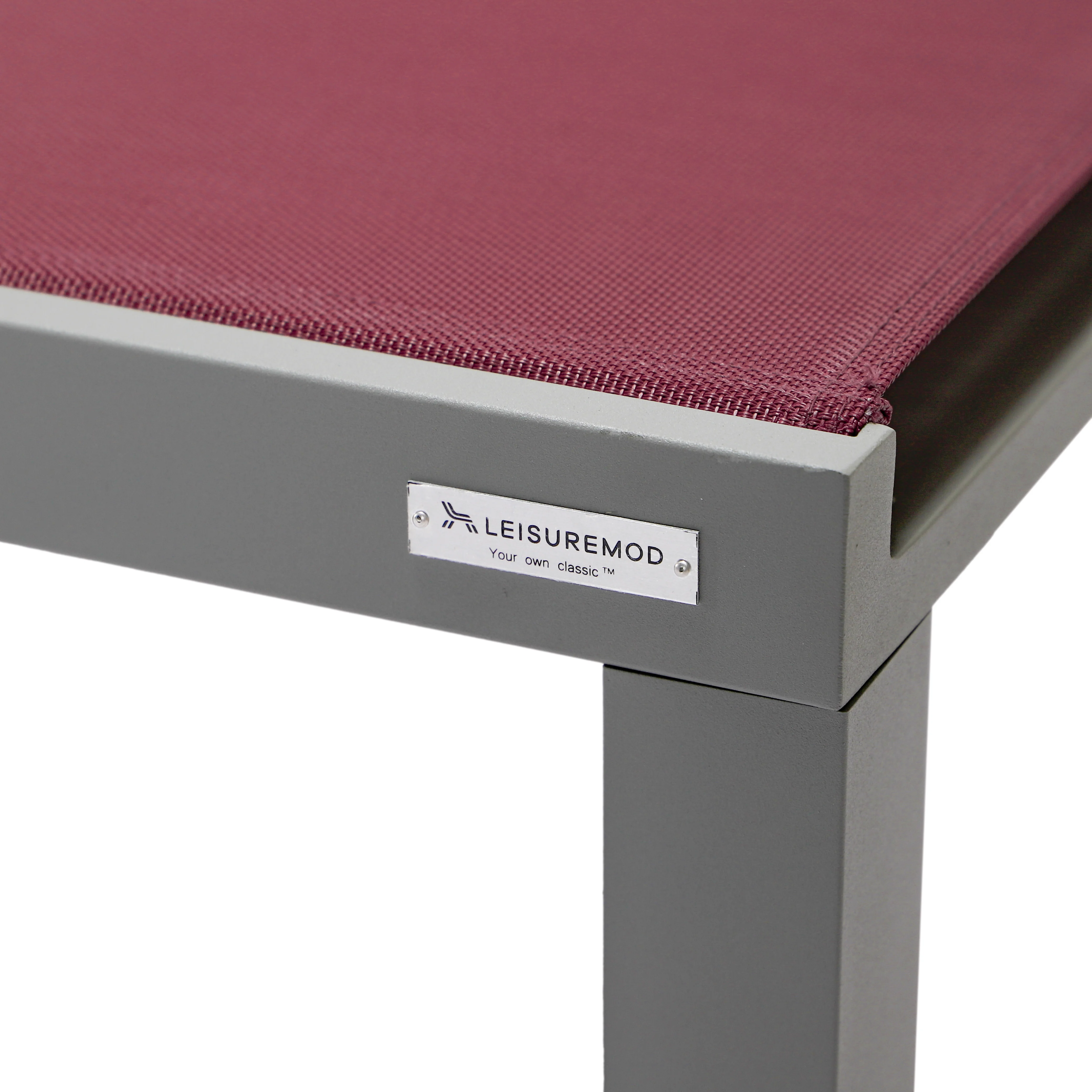 Marlin Modern Grey Aluminum Outdoor Patio Chaise Lounge Chair with Square Fire Pit Side Table Perfect for Patio, Lawn, and Garden