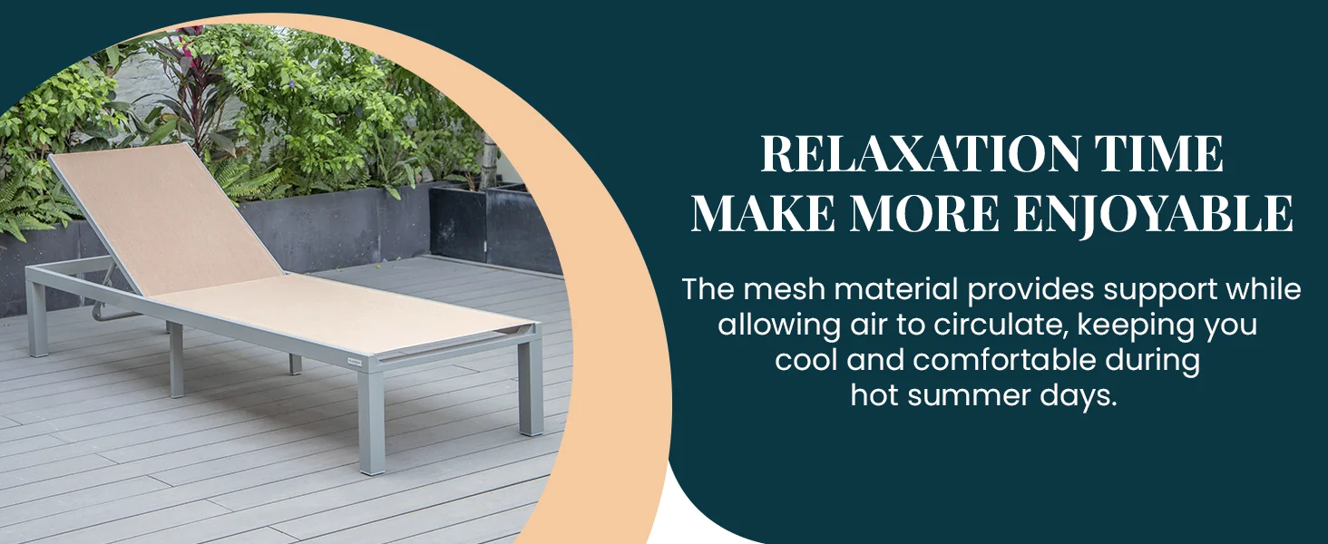 Marlin Modern Aluminum Outdoor Patio Chaise Lounge Chair Set of 2 with Square Fire Pit Side Table Perfect for Patio, Lawn, and Garden