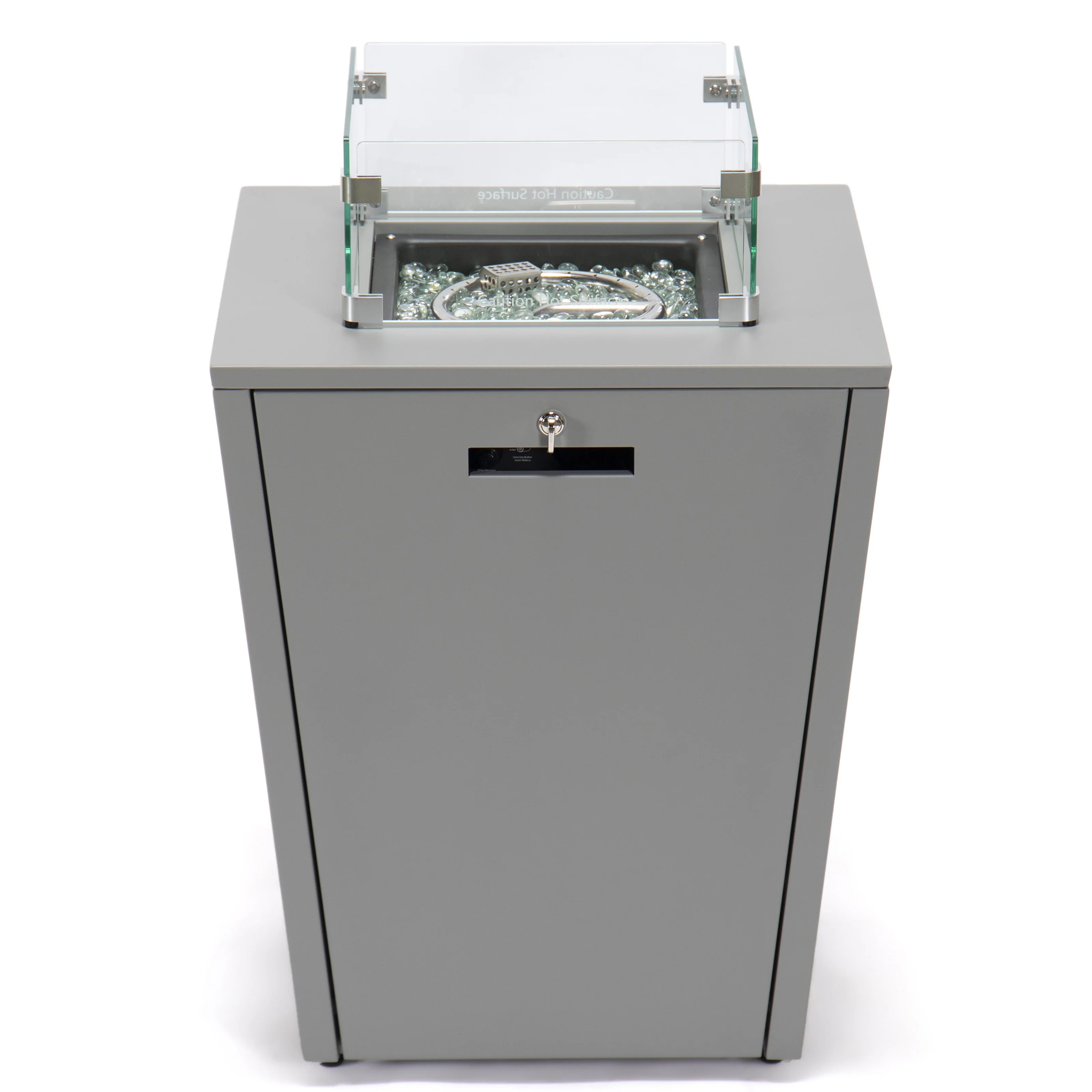 Marlin Modern Aluminum Outdoor Patio Chaise Lounge Chair Set of 2 with Square Fire Pit Side Table Perfect for Patio, Lawn, and Garden