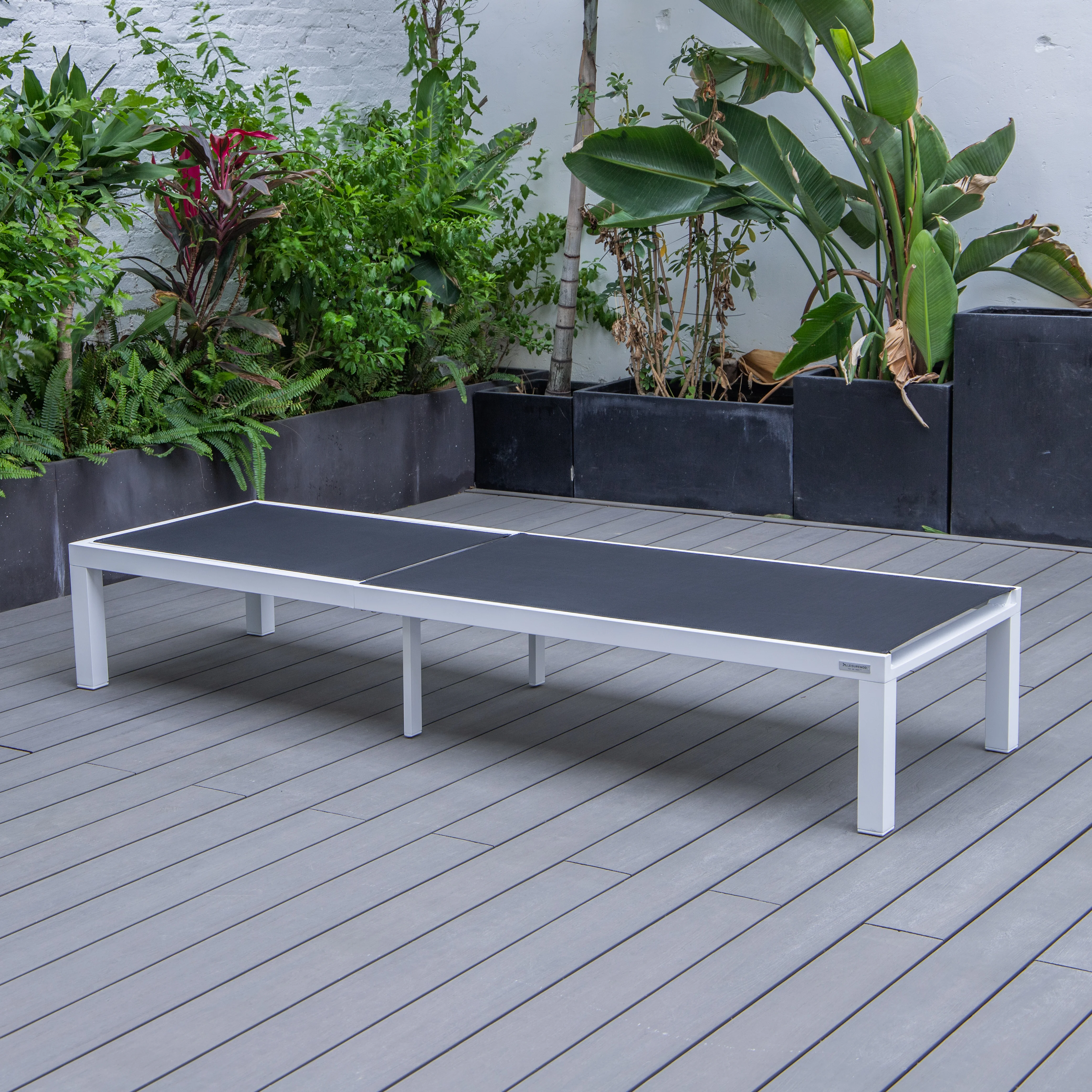 Marlin Patio Chaise Lounge Chair With White Aluminum Frame