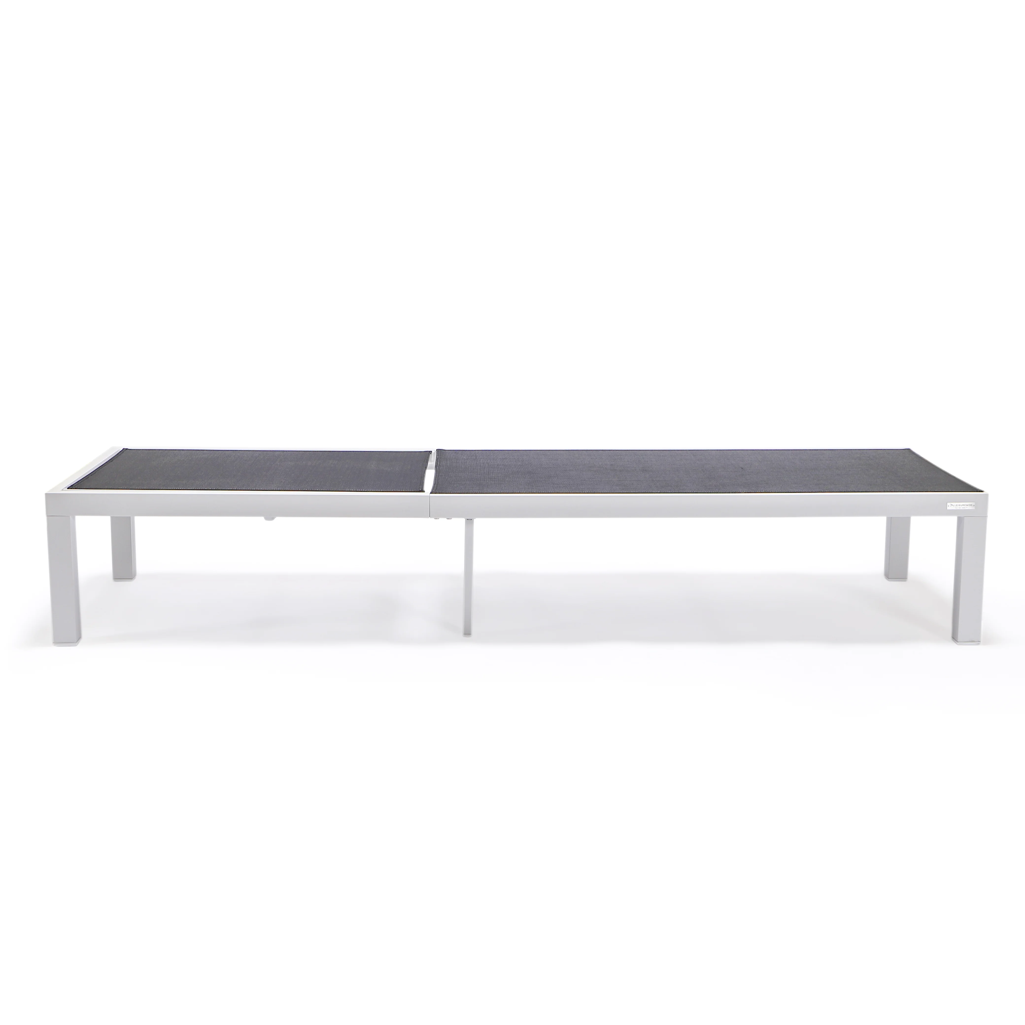 Marlin Patio Chaise Lounge Chair With White Aluminum Frame, Set of 2 in Black