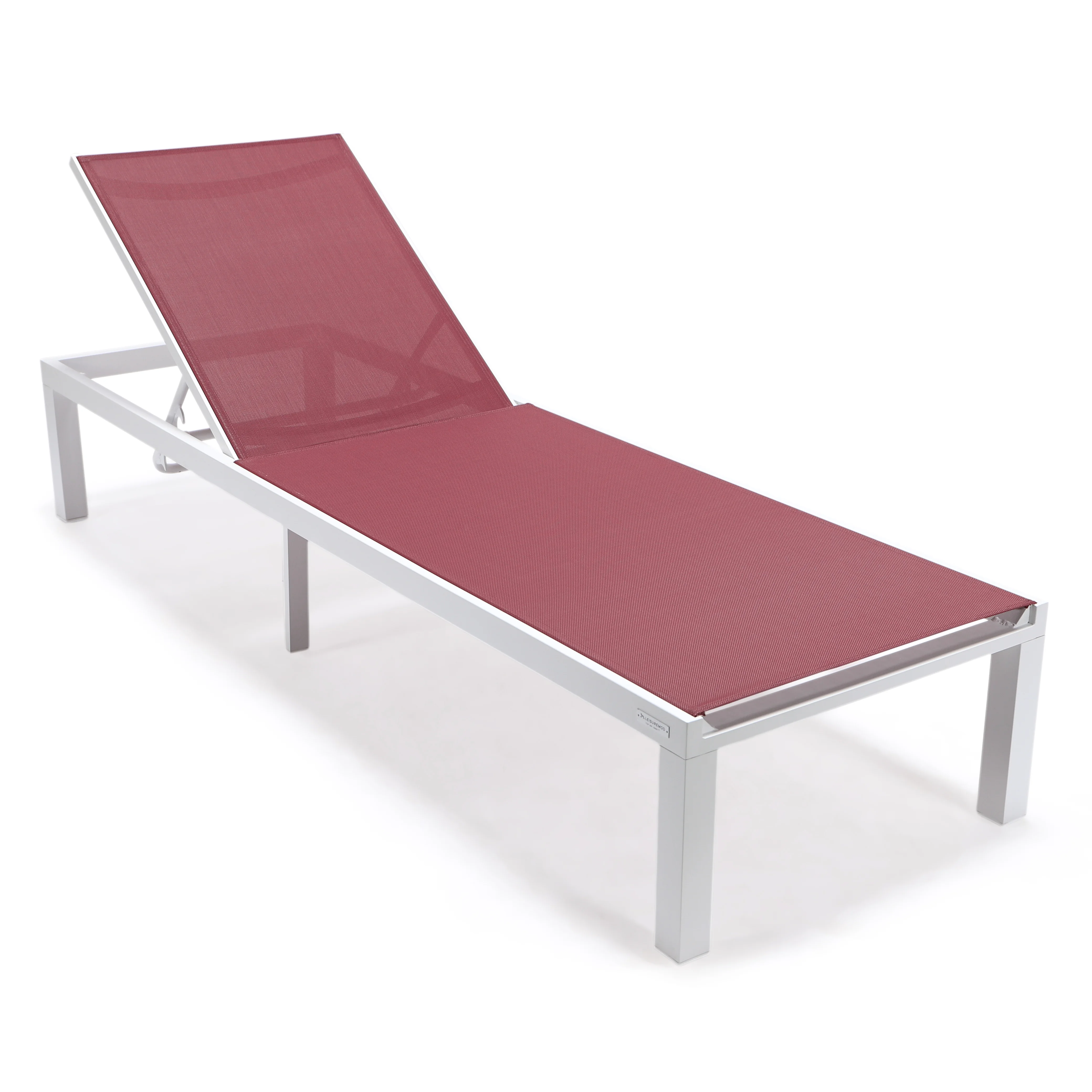 Marlin Patio Chaise Lounge Chair With White Aluminum Frame