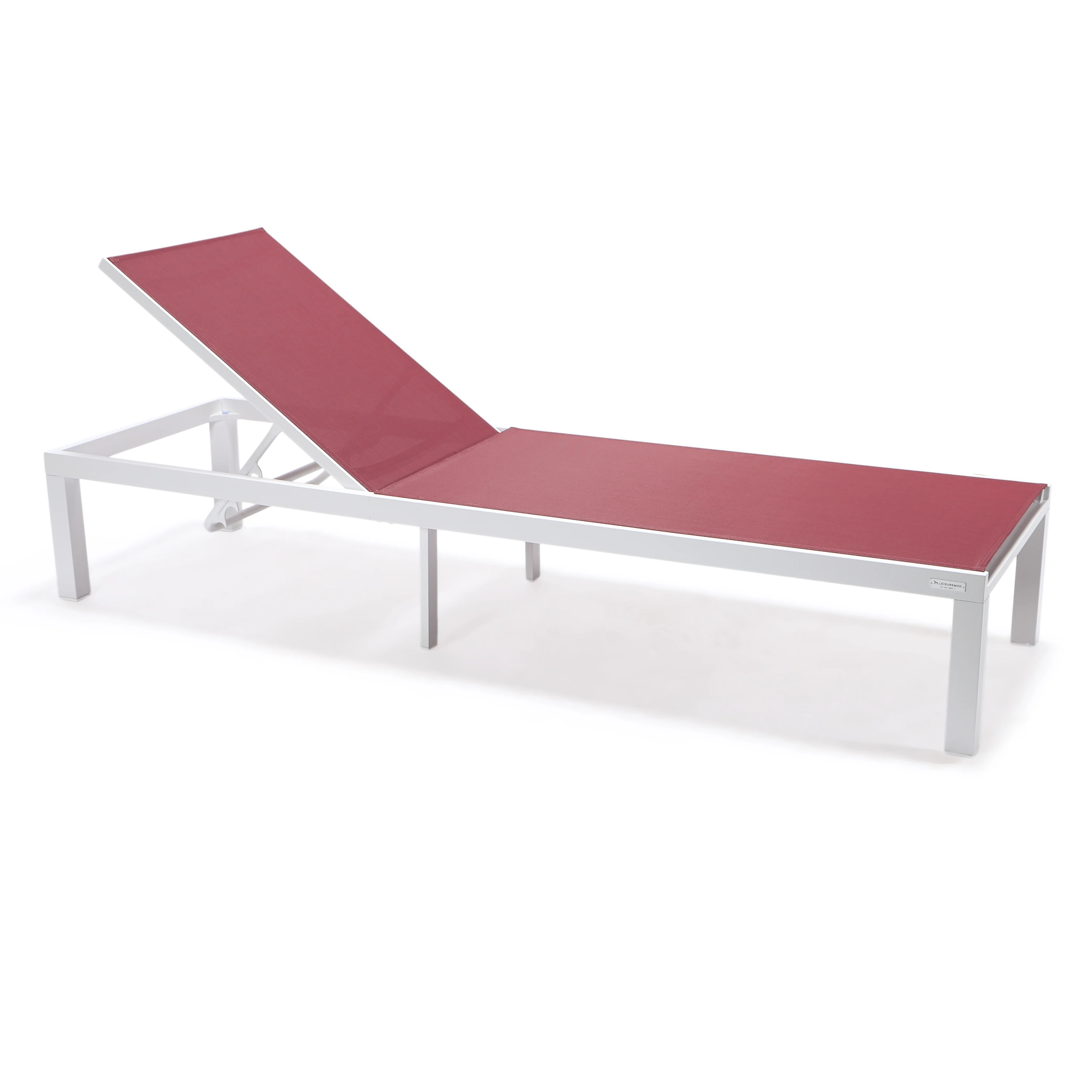 Marlin Patio Chaise Lounge Chair With White Aluminum Frame