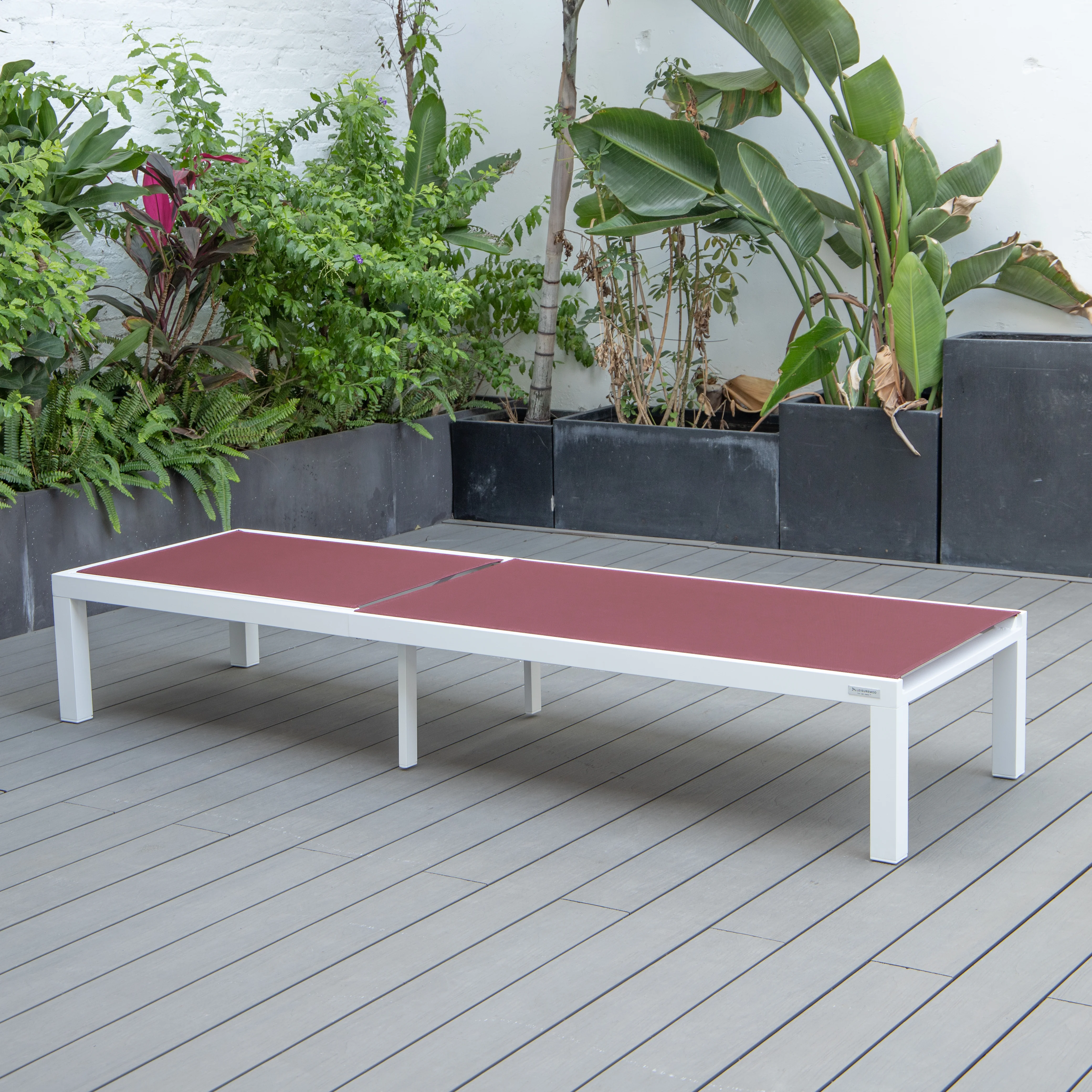 Marlin Patio Chaise Lounge Chair With White Aluminum Frame