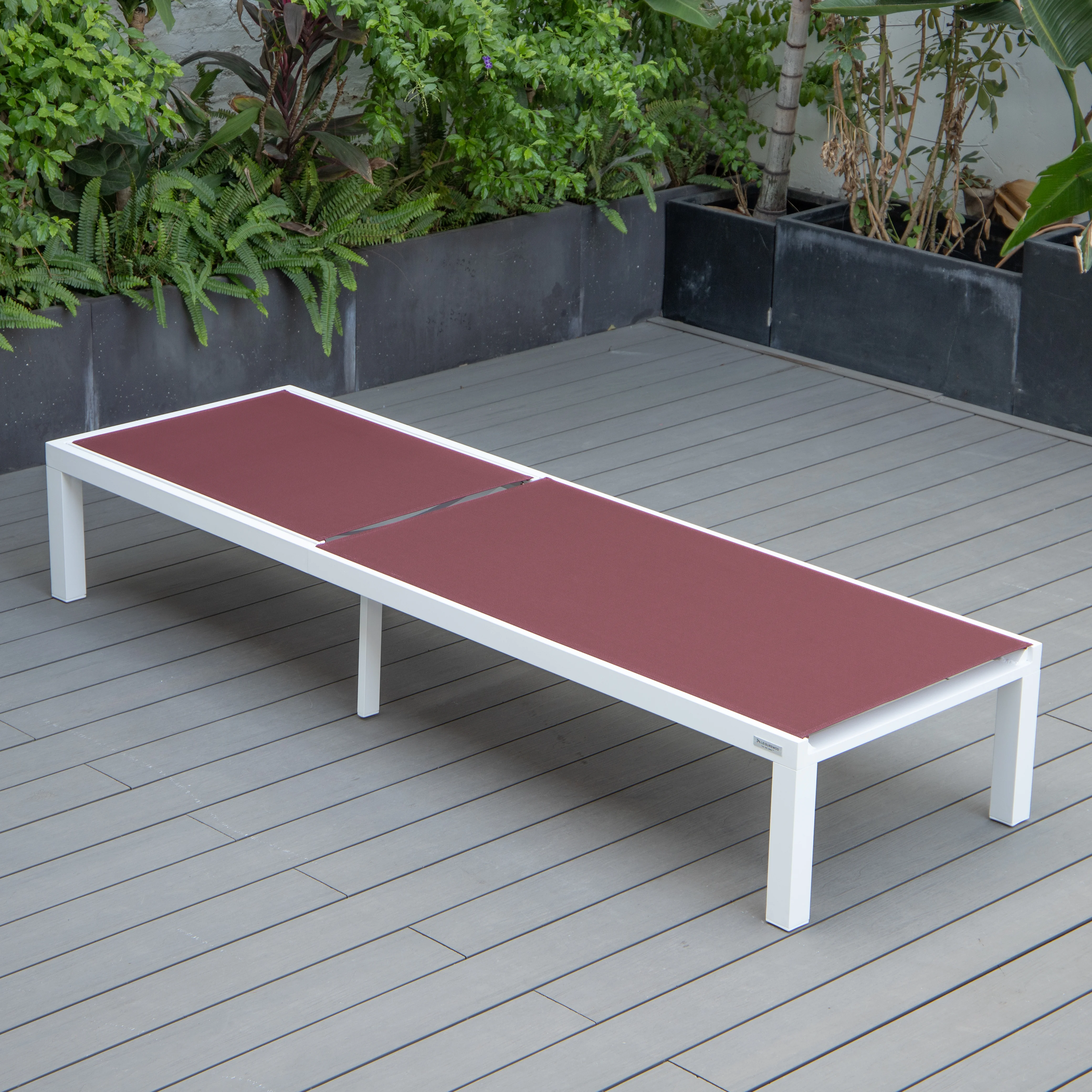 Marlin Patio Chaise Lounge Chair With White Aluminum Frame