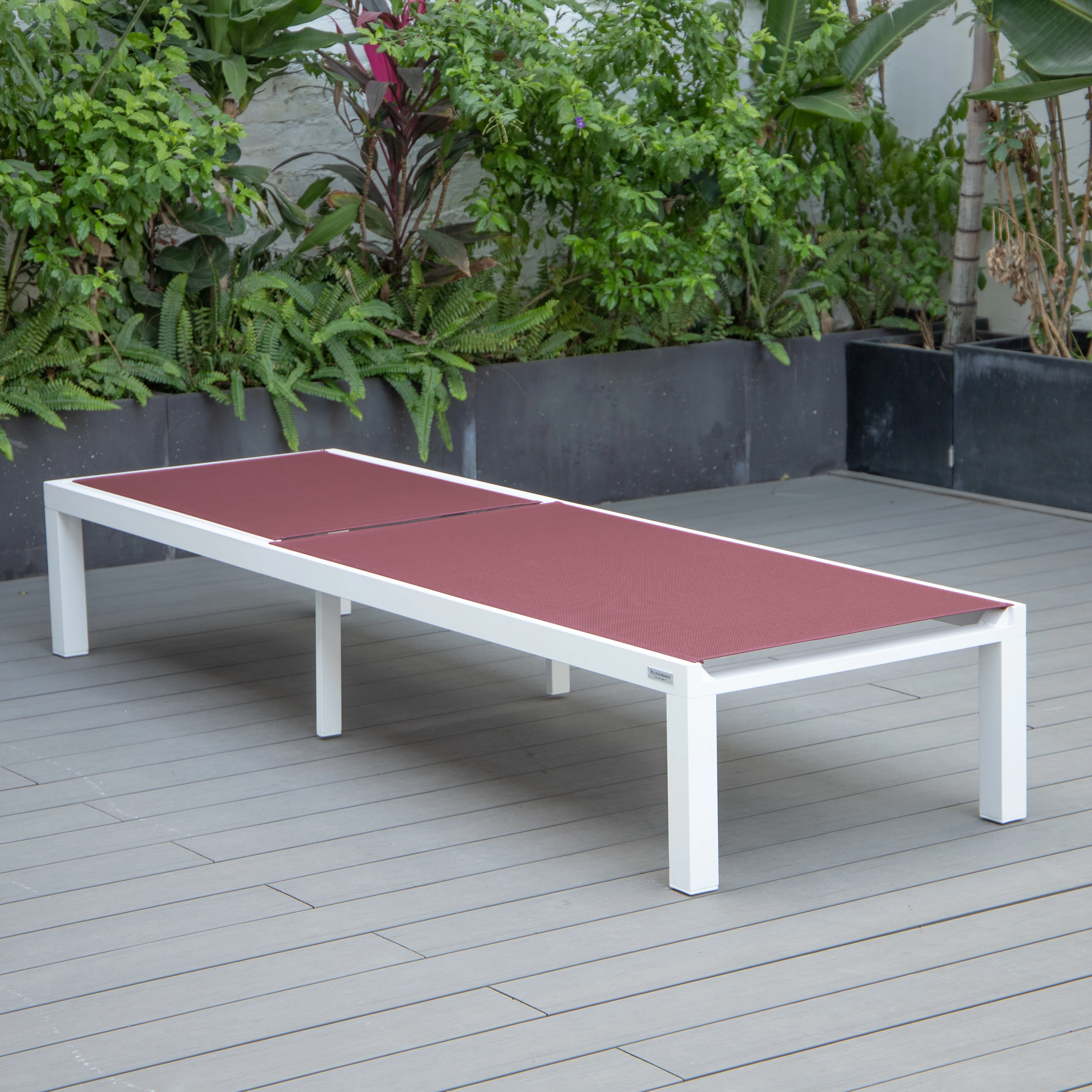 Marlin Patio Chaise Lounge Chair With White Aluminum Frame