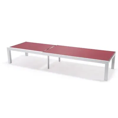 Marlin Patio Chaise Lounge Chair With White Aluminum Frame