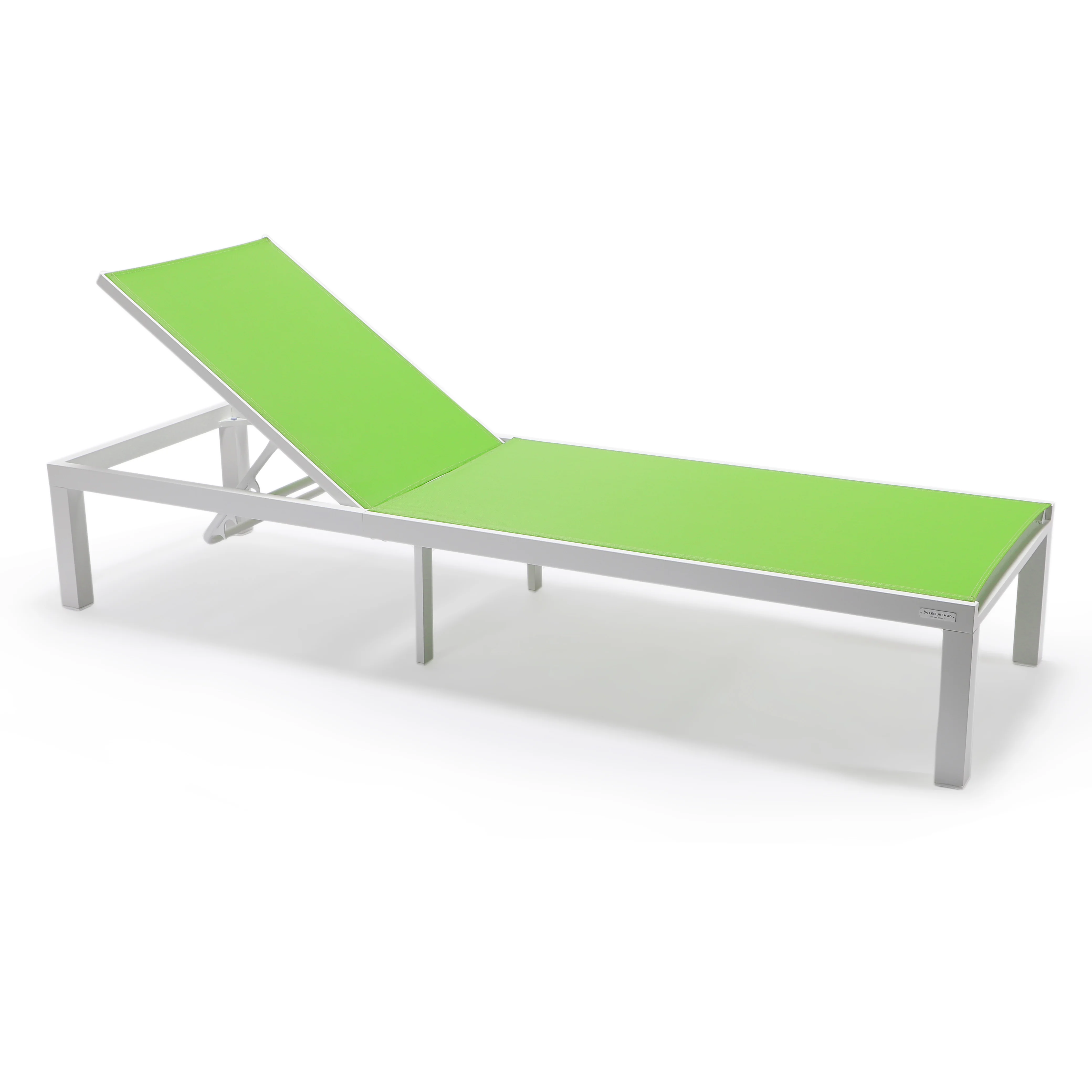 Marlin Patio Chaise Lounge Chair With White Aluminum Frame