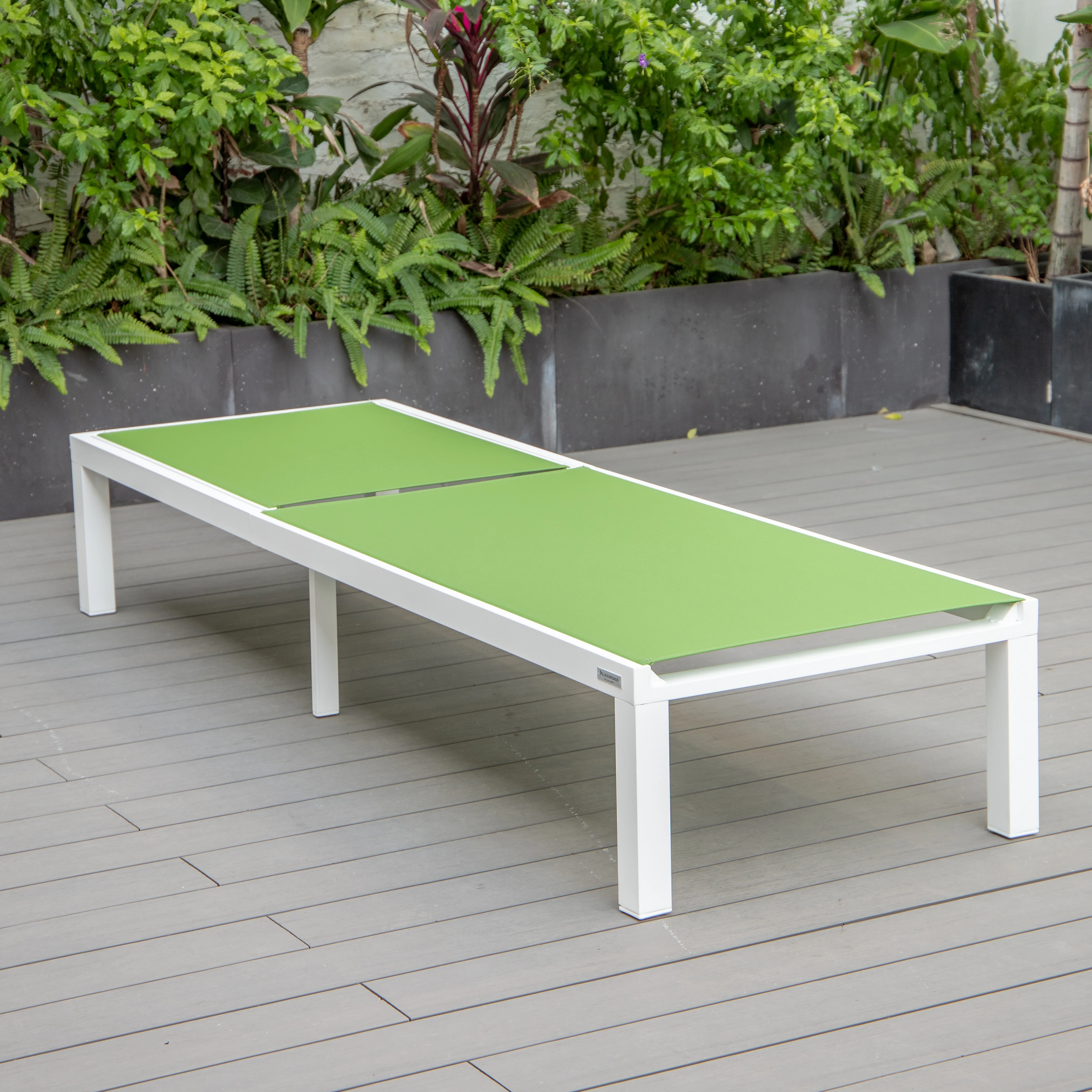 Marlin Patio Chaise Lounge Chair With White Aluminum Frame