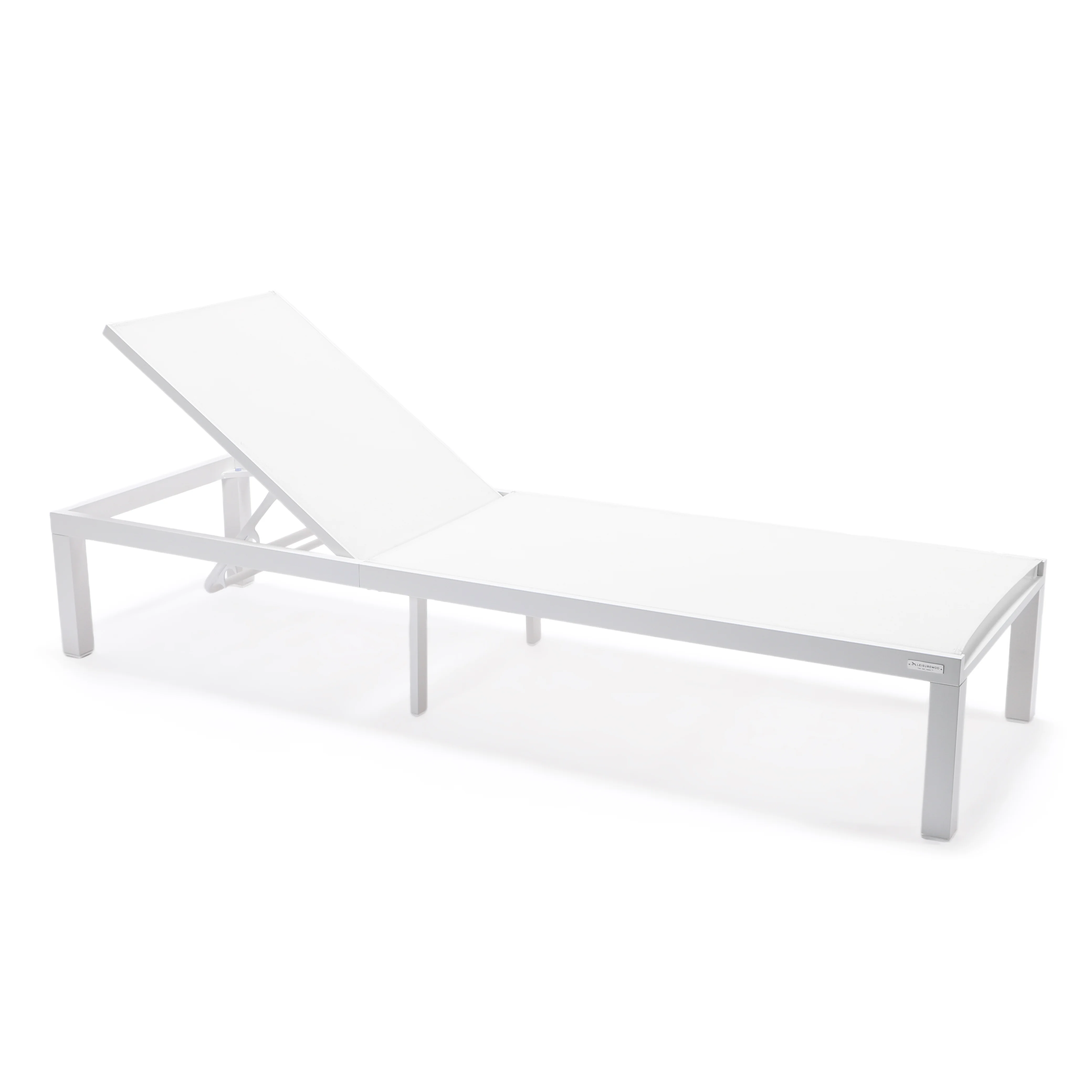 Marlin Patio Chaise Lounge Chair With White Aluminum Frame