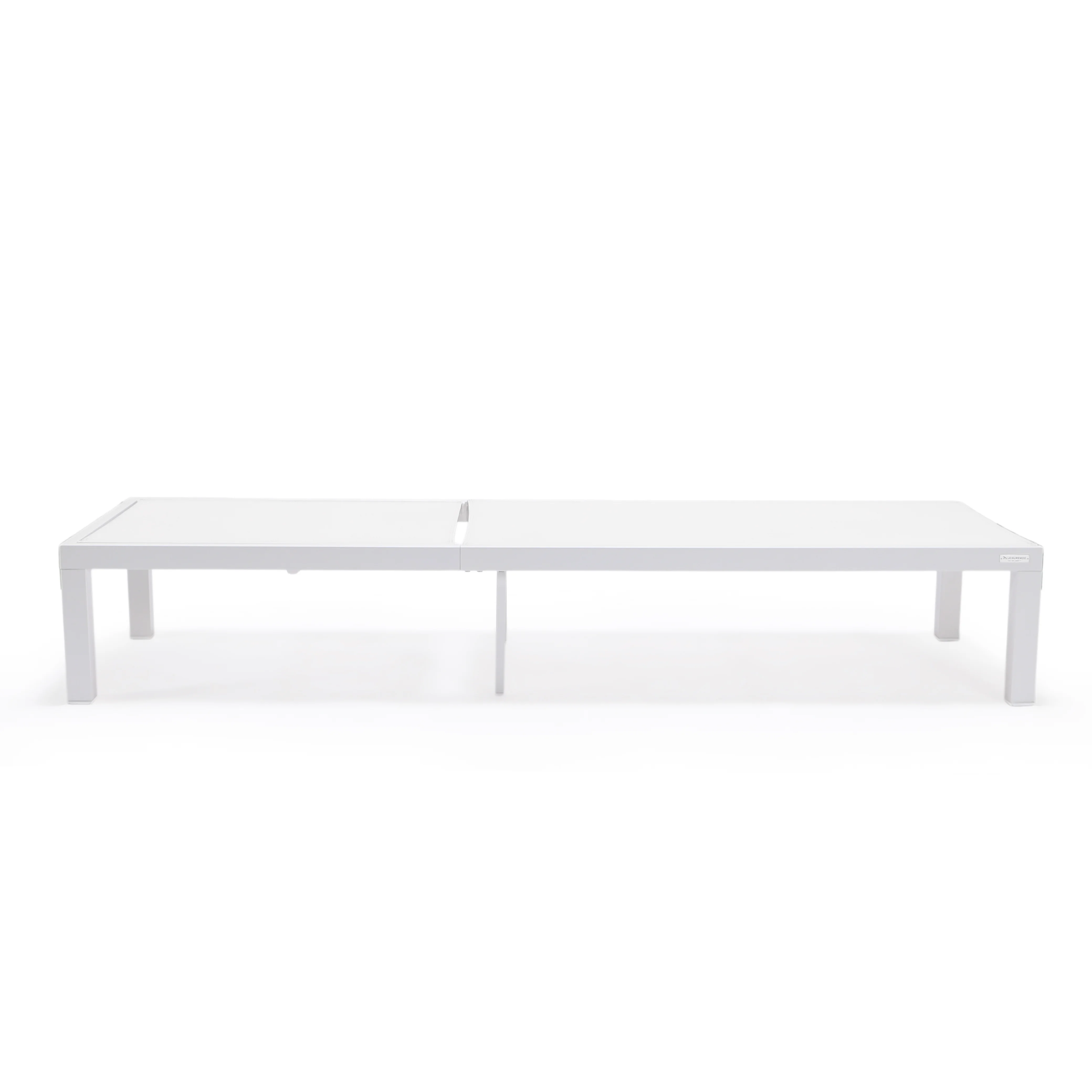 Marlin Patio Chaise Lounge Chair With White Aluminum Frame, Set of 2 in White