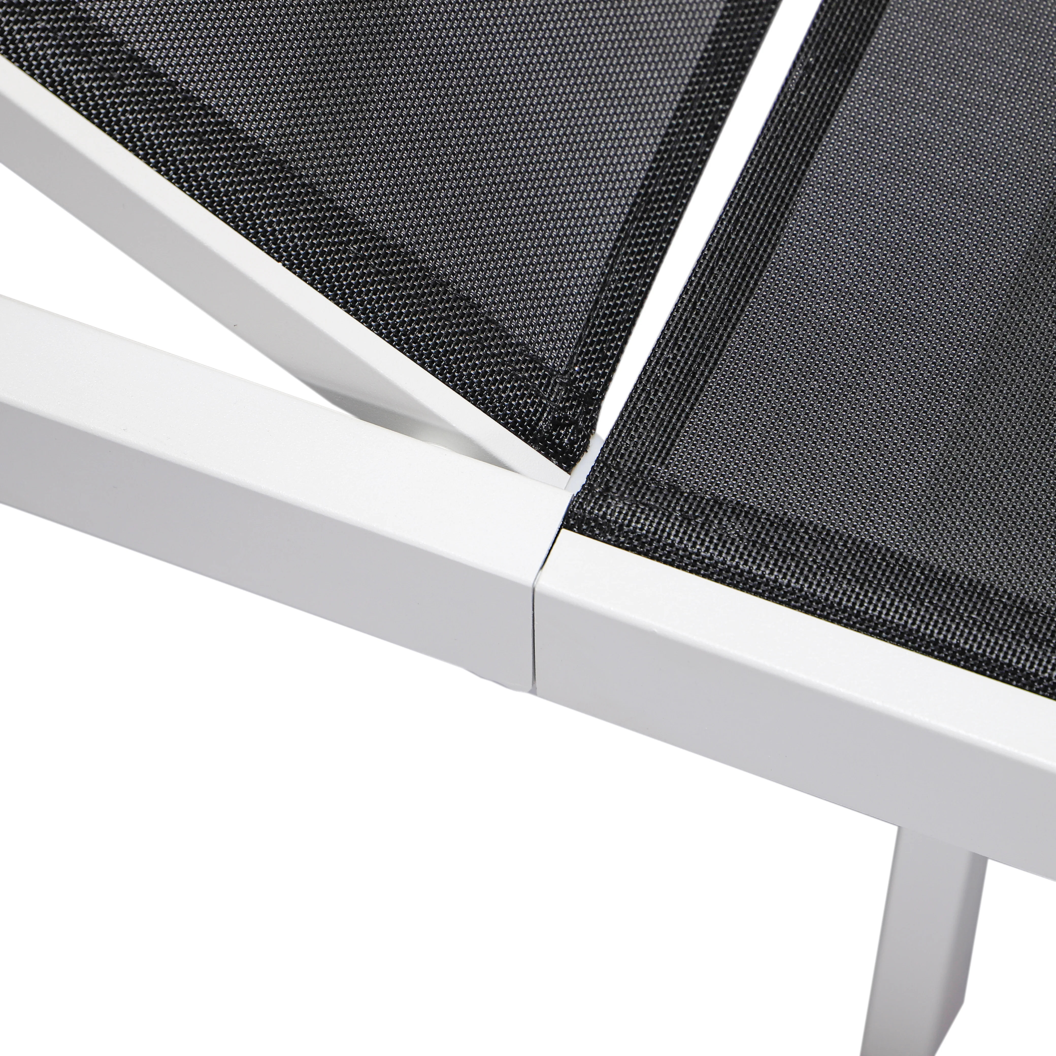 Marlin Modern White Aluminum Outdoor Patio Chaise Lounge Chair with Square Fire Pit Side Table Perfect for Patio, Lawn, and Garden