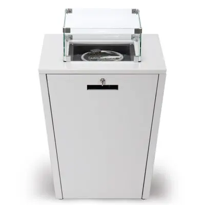 Marlin Modern Aluminum Outdoor Patio Chaise Lounge Chair Set of 2 with Square Fire Pit Side Table Perfect for Patio, Lawn, and Garden