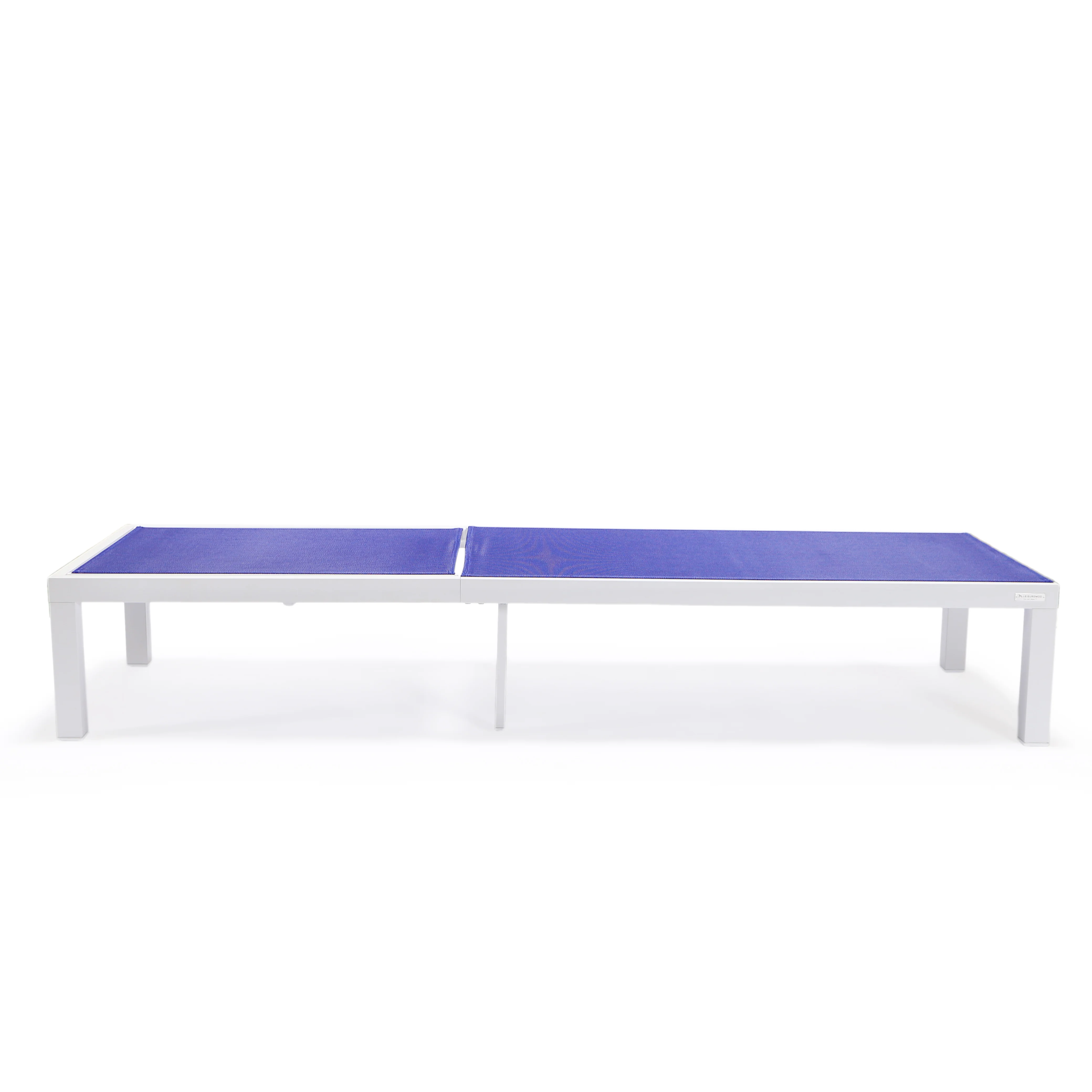 Marlin Modern White Aluminum Outdoor Patio Chaise Lounge Chair with Square Fire Pit Side Table Perfect for Patio, Lawn, and Garden