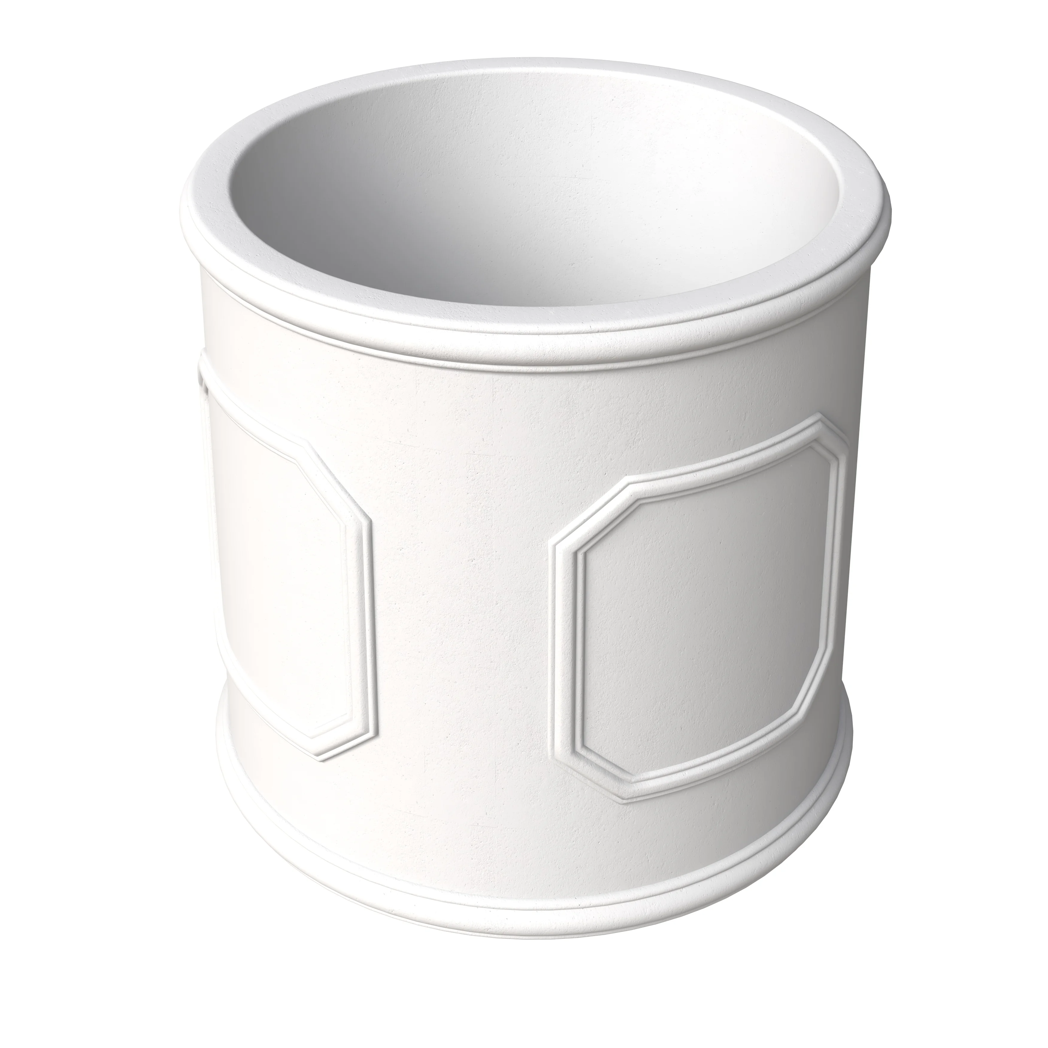 Meadow Series Fiber Stone Planter in White 10.6" Dia, 10.6" HIgh