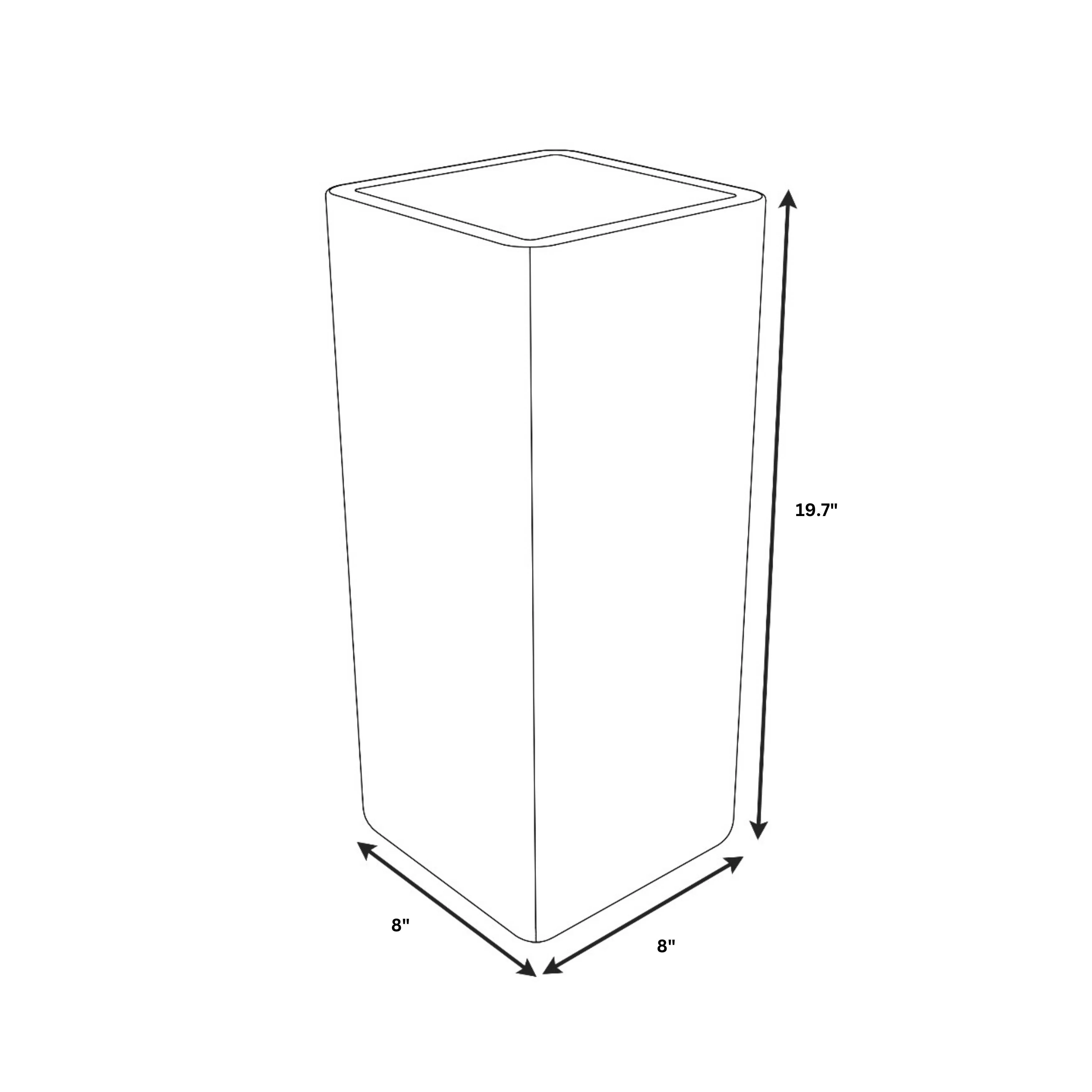 Marquee Series Poly Stone Planter in Blue 7.9" x 7.9" 19.7" high