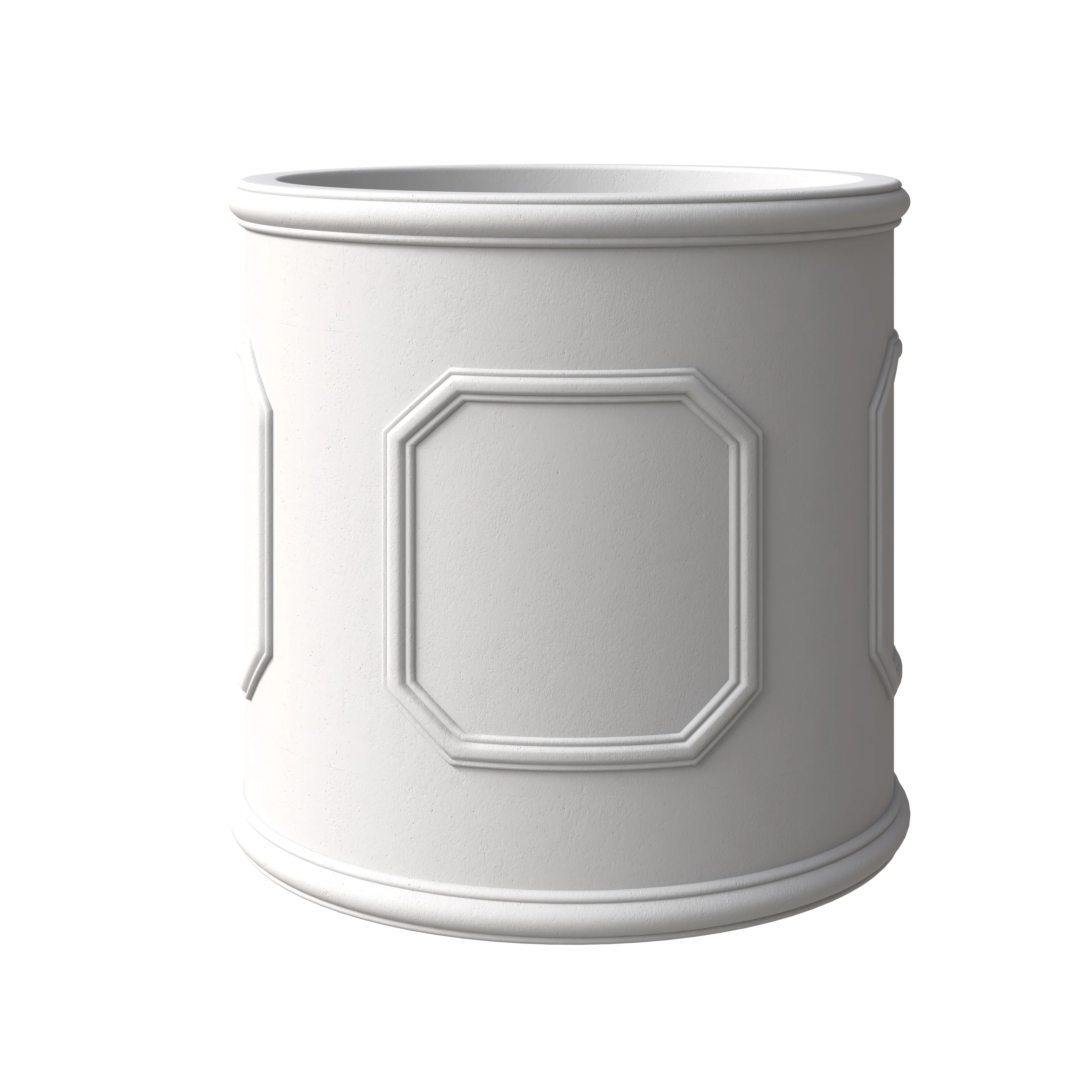 Meadow Series Fiber Stone Planter in White 21.7" Dia, 21.7" HIgh