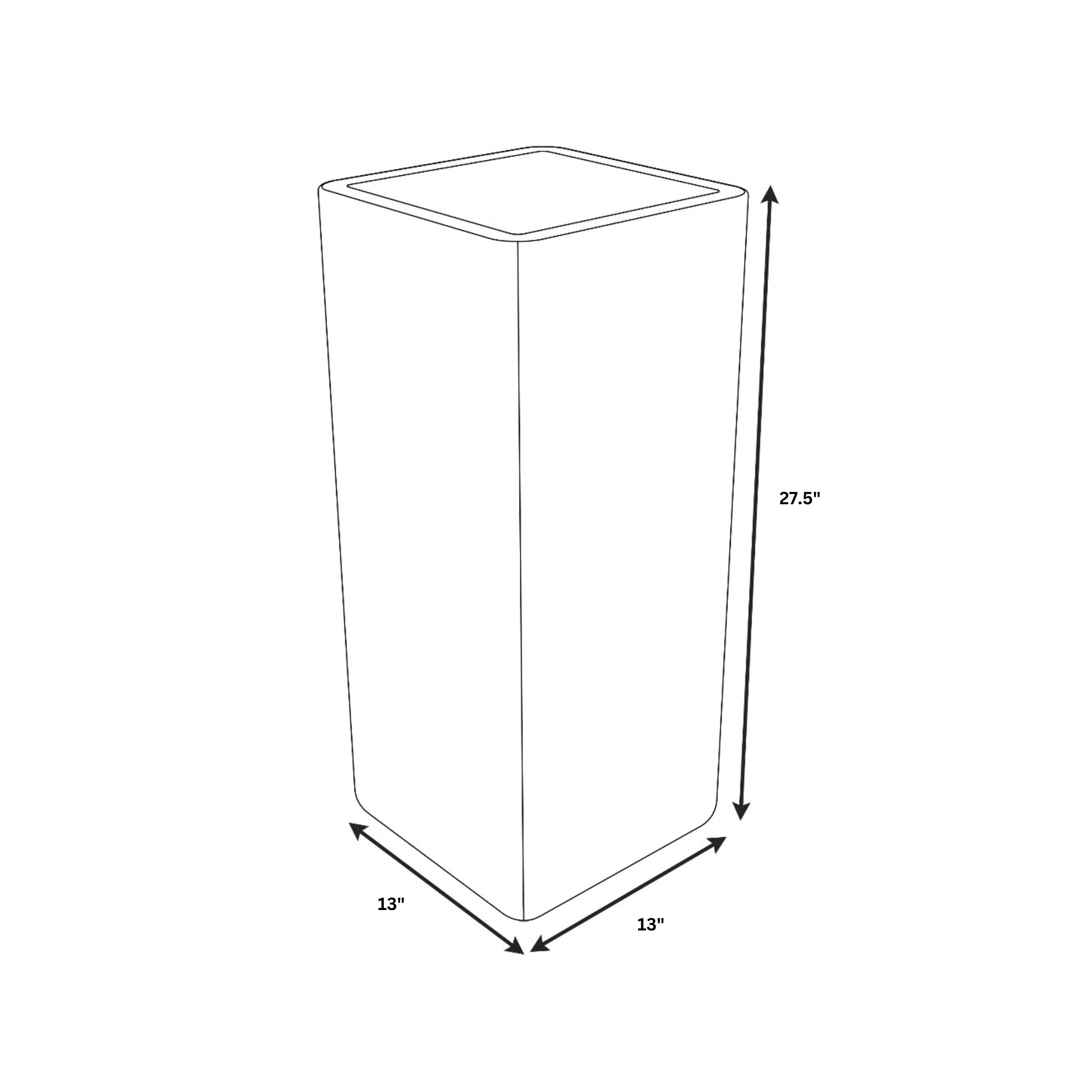 Marquee Series Poly Stone Planter in Blue 13" x 13" 27.6" high