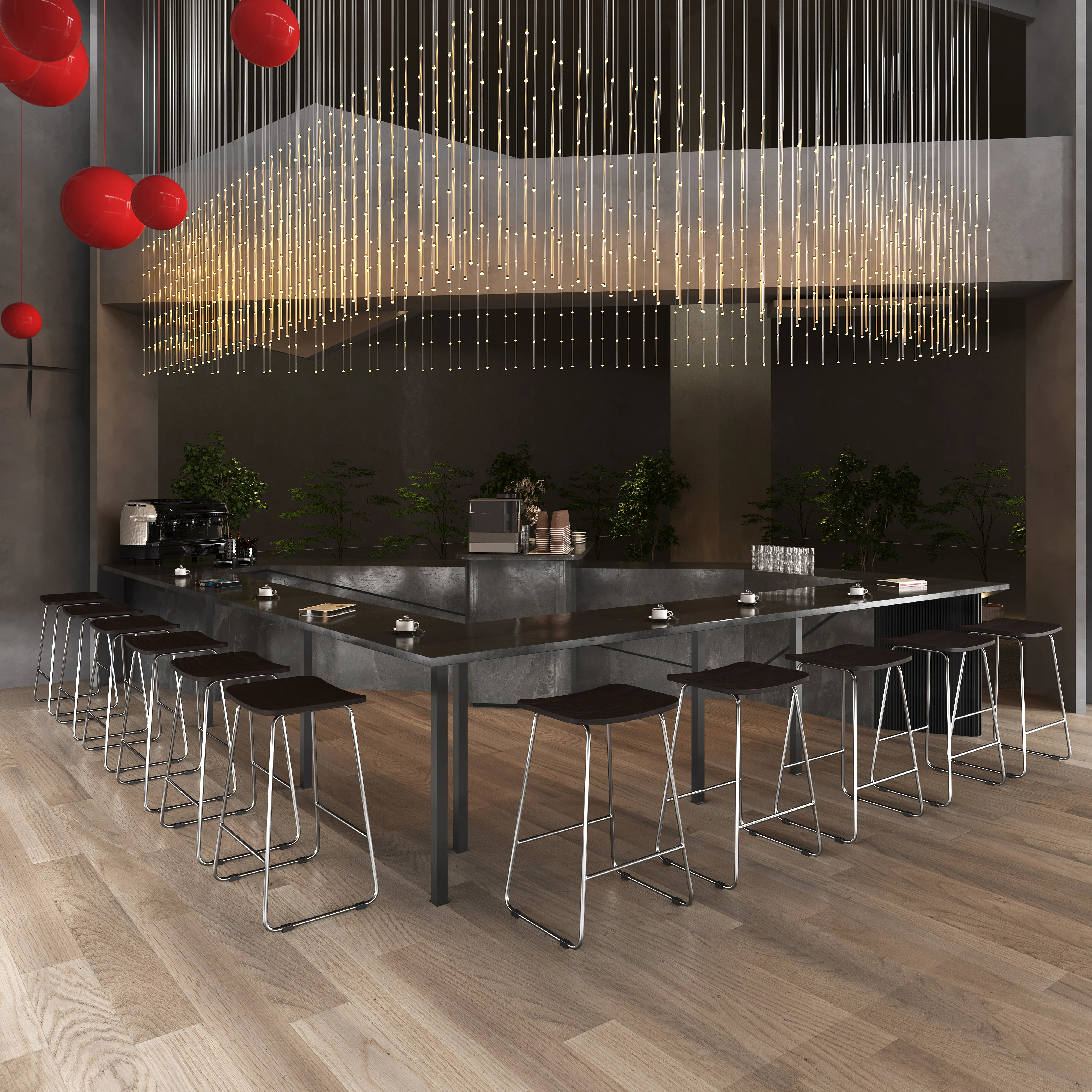 Melrose Modern Wood Counter Stool With Chrome Frame