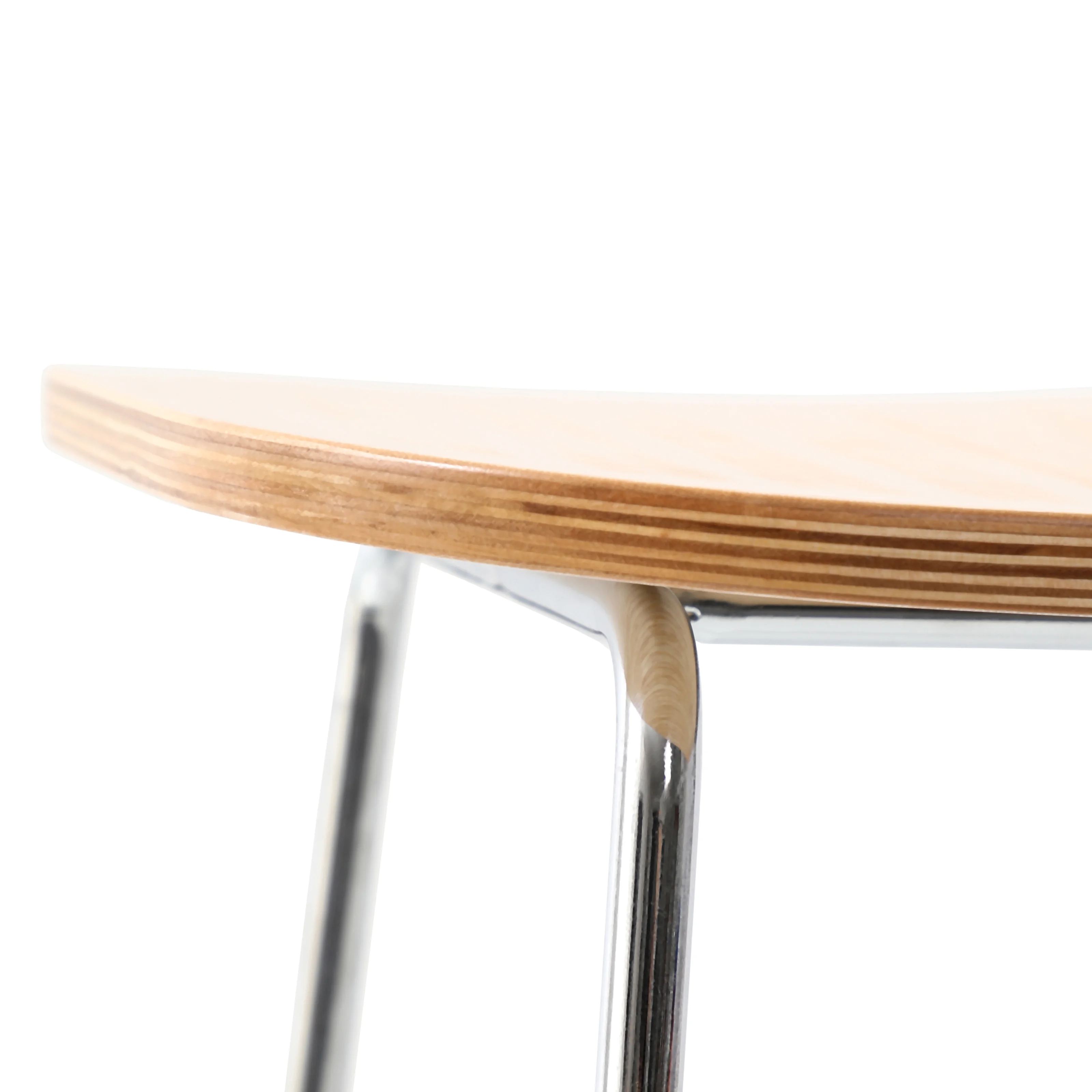 Melrose Modern Wood Counter Stool With Chrome Frame