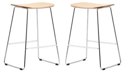 Melrose Modern Wood Counter Stool With Chrome Frame