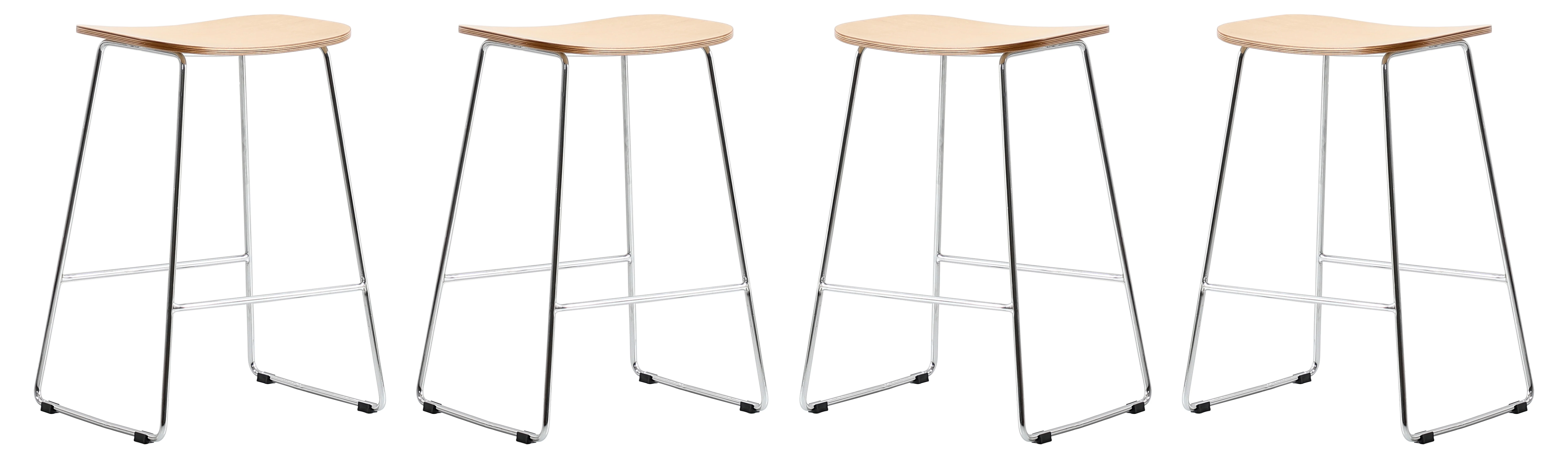 Melrose Modern Wood Counter Stool With Chrome Frame