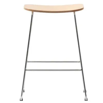 Melrose Modern Wood Counter Stool With Chrome Frame