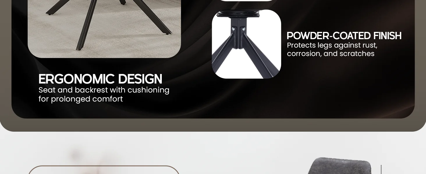 Markley Modern Leather Swival Dining Chair With Metal Legs in Grey