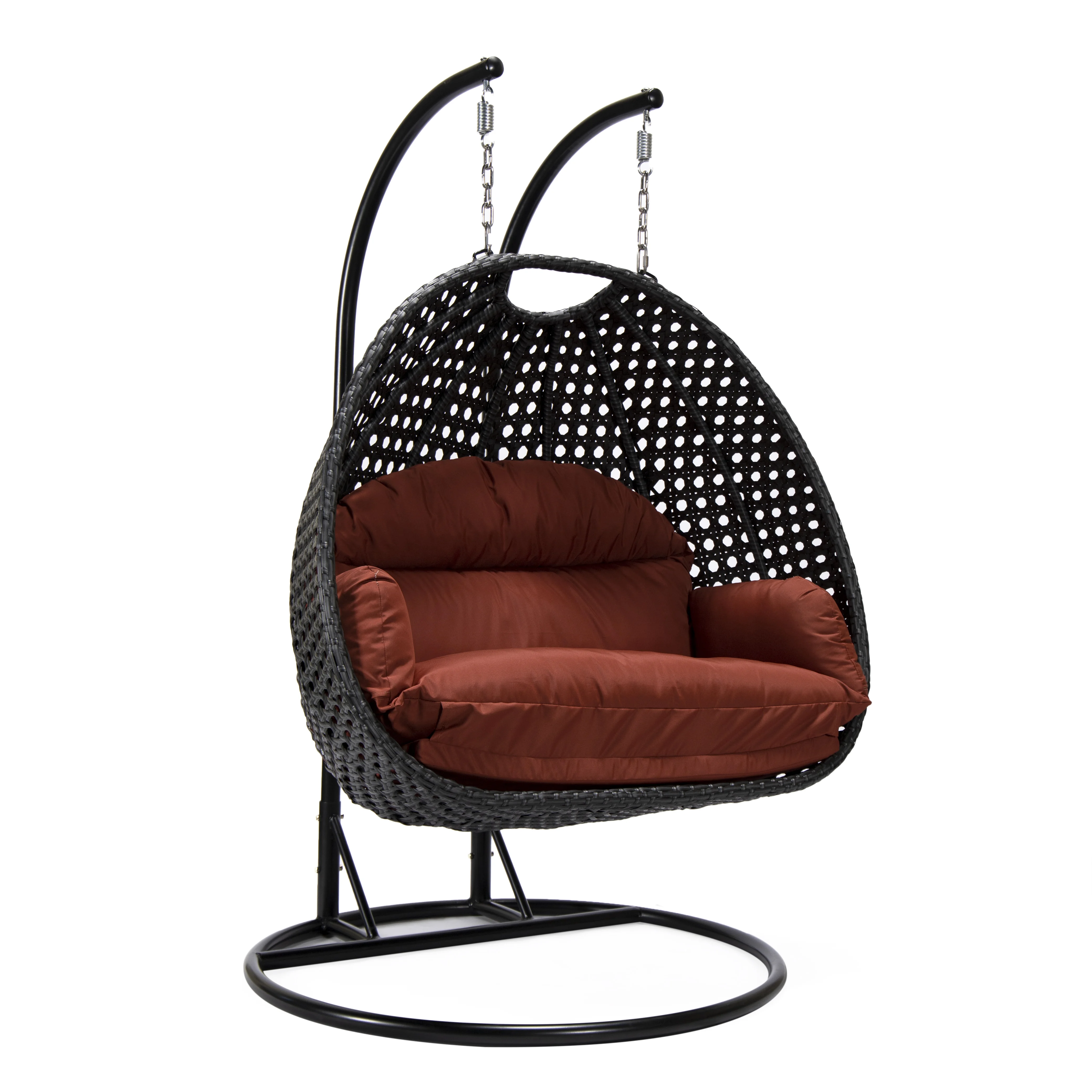 Mendoza Charcoal Wicker Hanging 2 person Egg Swing Chair