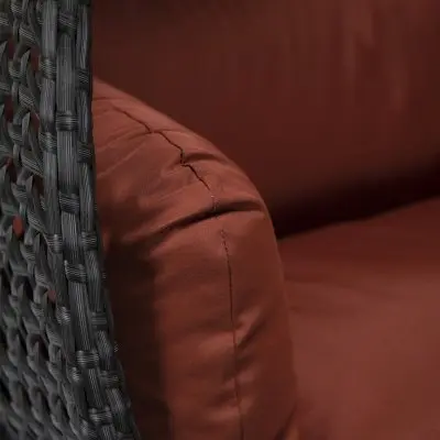 Mendoza Charcoal Wicker Hanging 2 person Egg Swing Chair