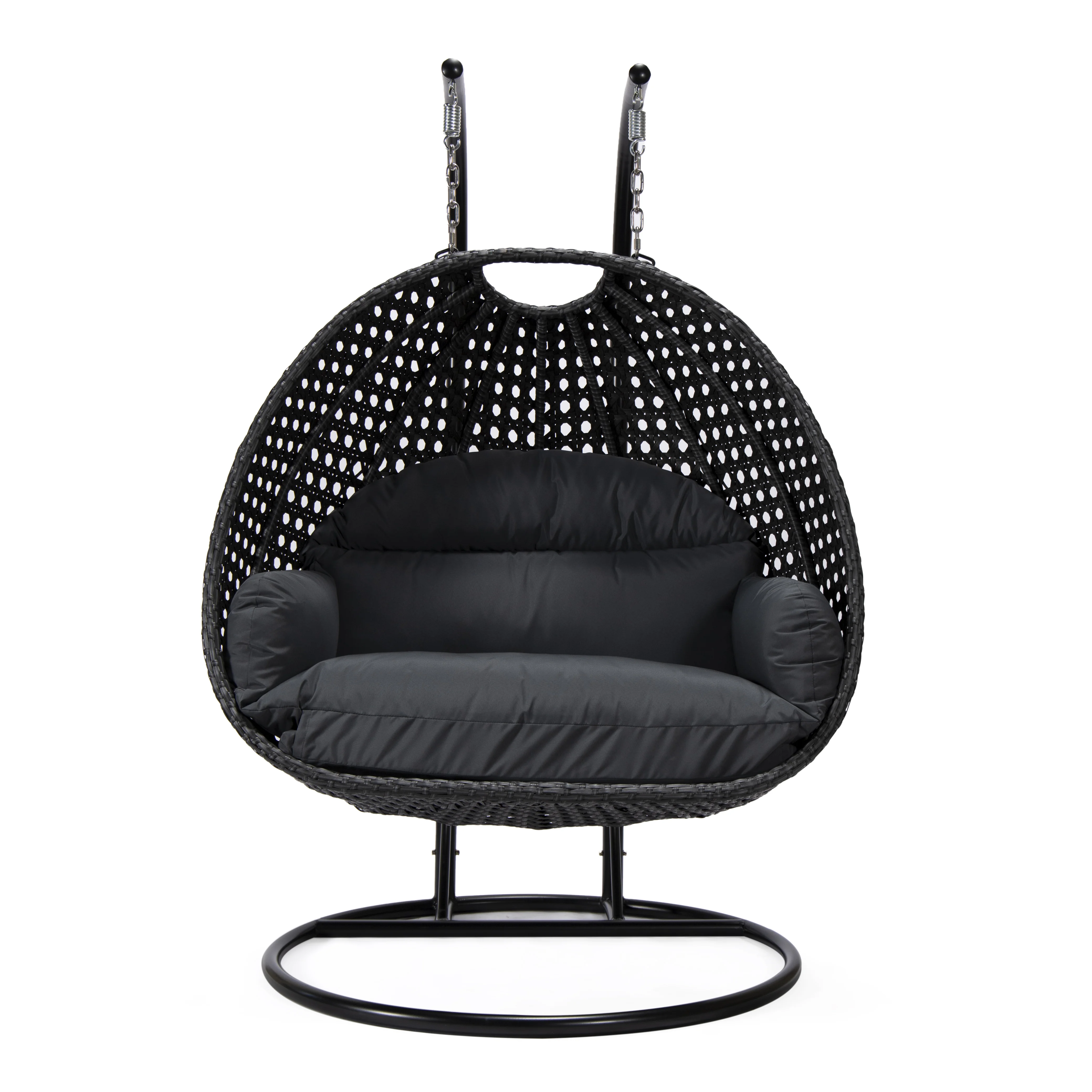 Mendoza Charcoal Wicker Hanging 2 person Egg Swing Chair
