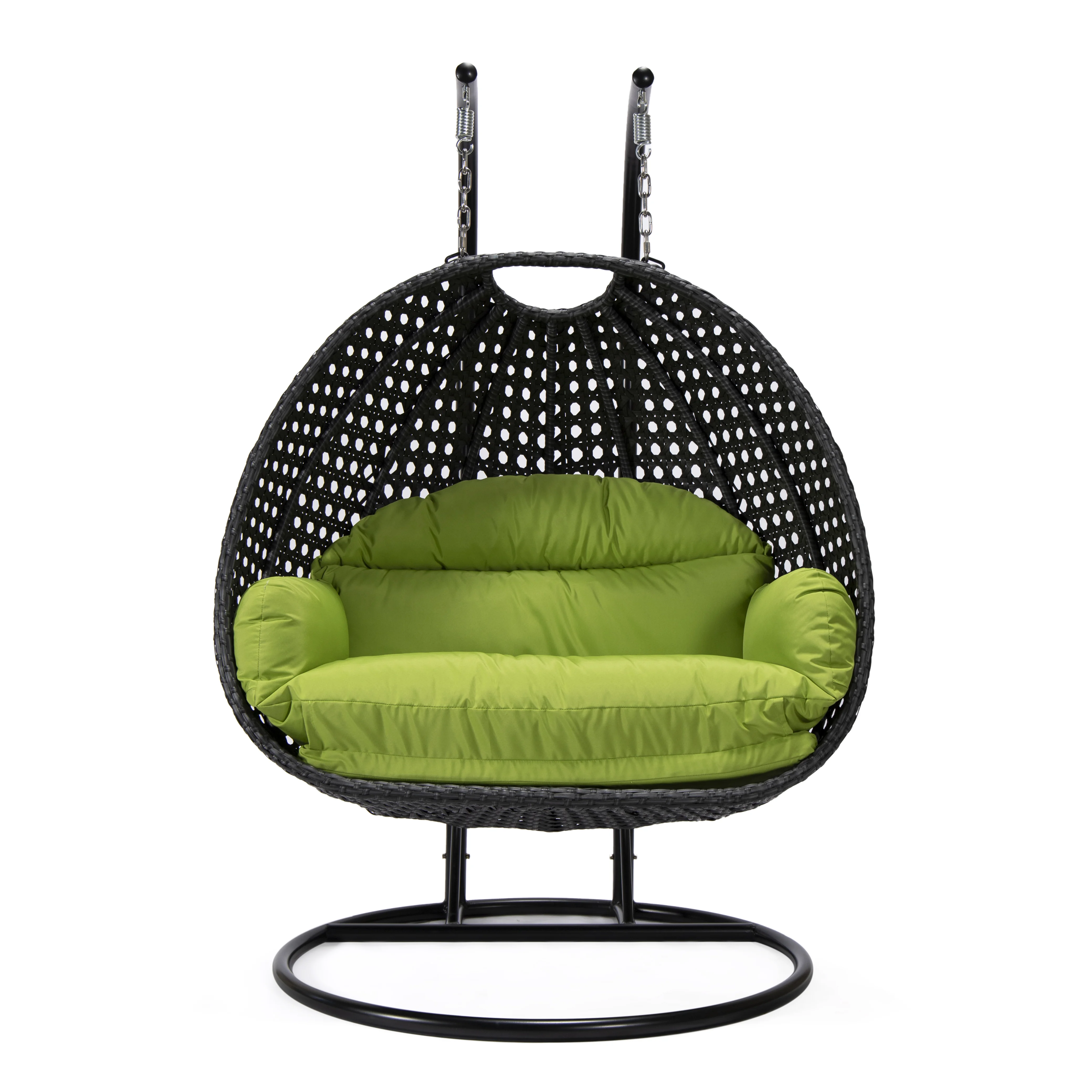 Mendoza Charcoal Wicker Hanging 2 person Egg Swing Chair