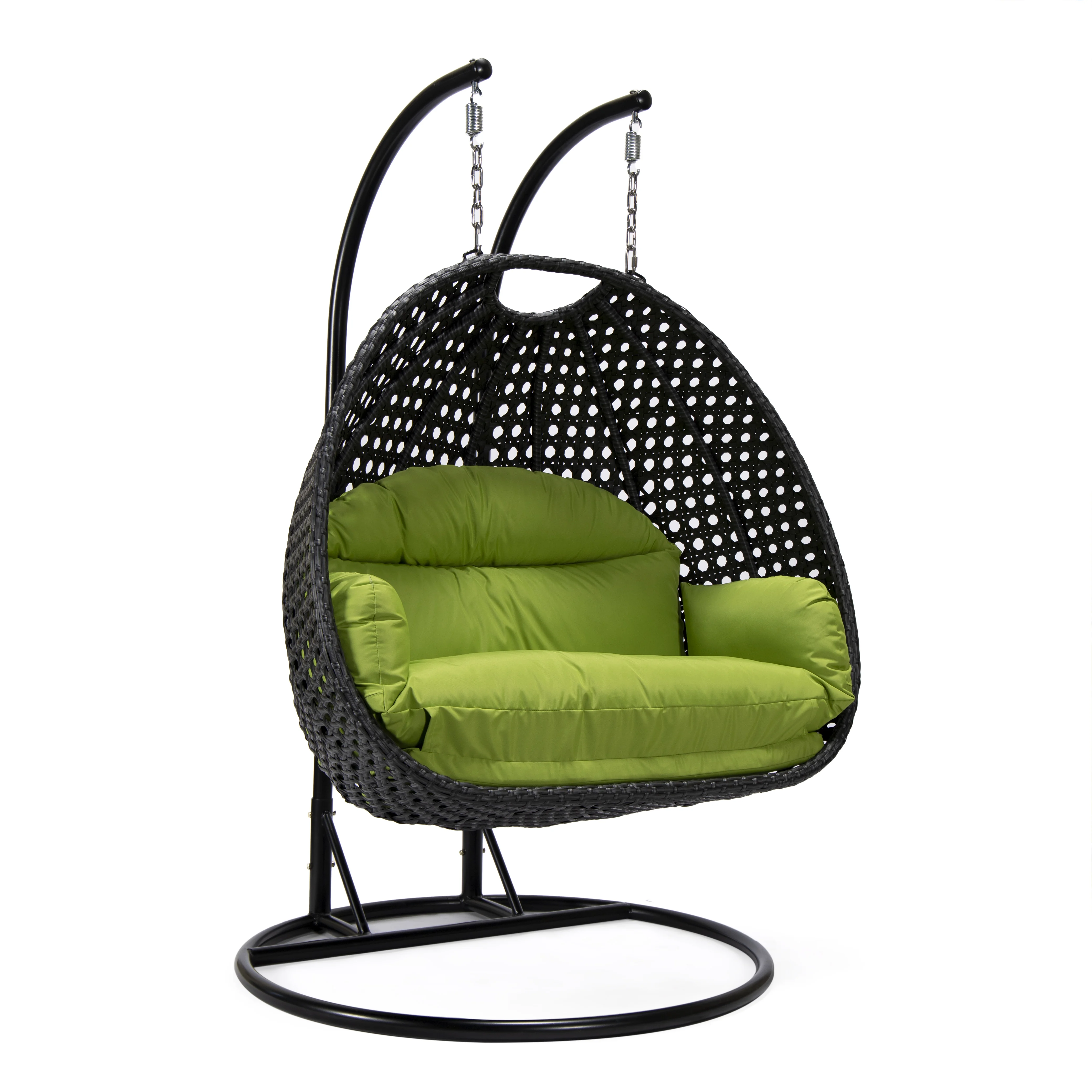 Mendoza Charcoal Wicker Hanging 2 person Egg Swing Chair