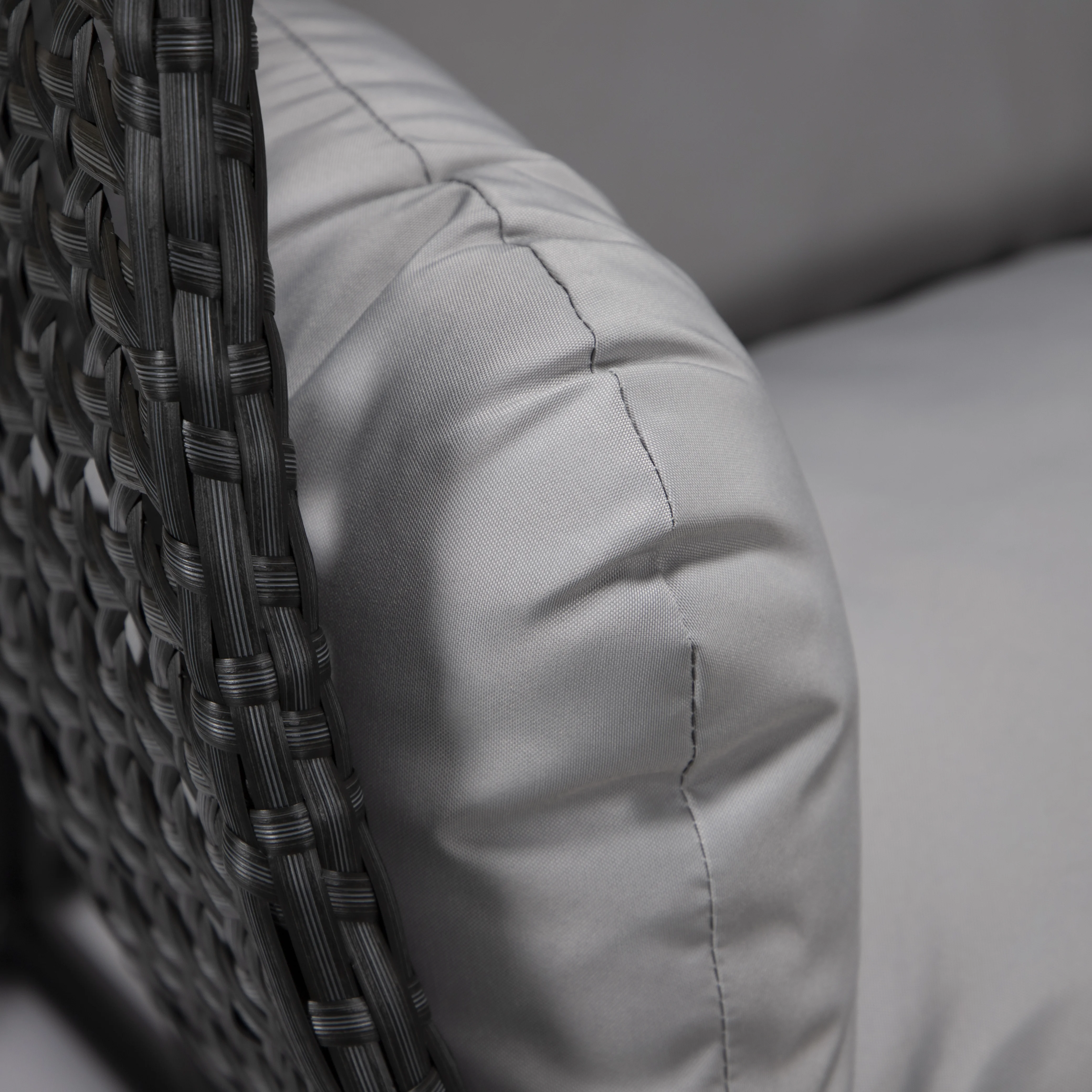 Mendoza Charcoal Wicker Hanging 2 person Egg Swing Chair