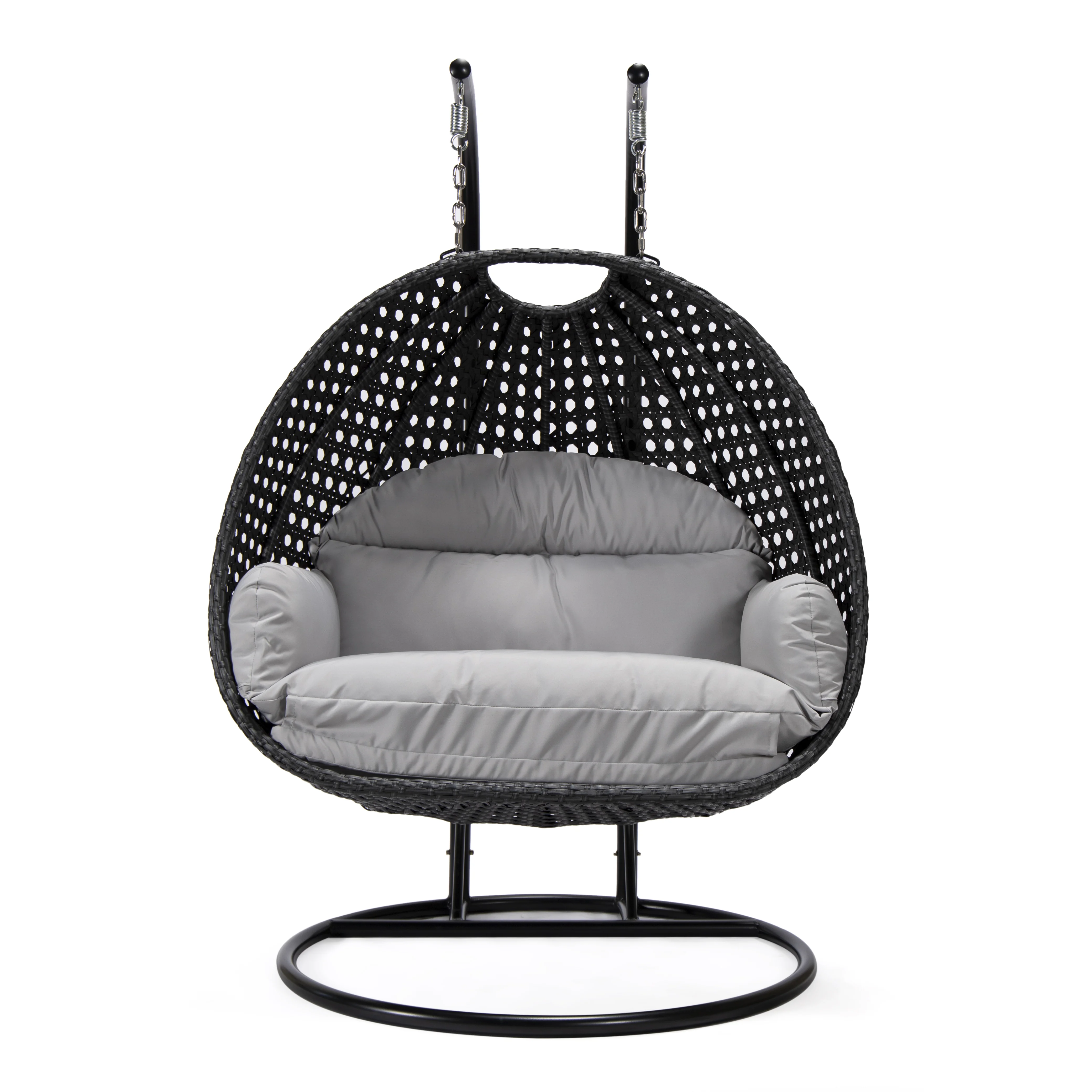 Mendoza Charcoal Wicker Hanging 2 person Egg Swing Chair
