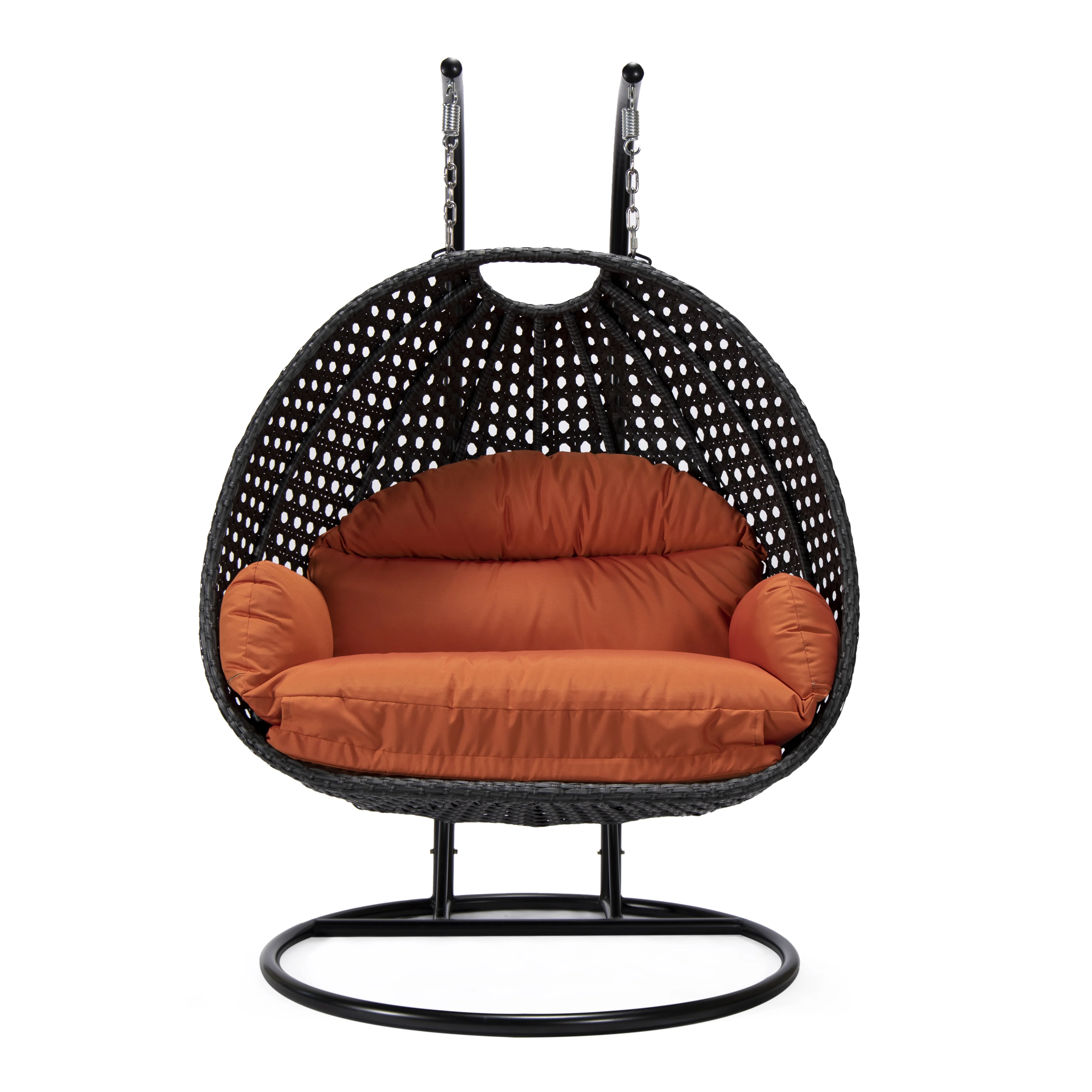 Mendoza Charcoal Wicker Hanging 2 person Egg Swing Chair
