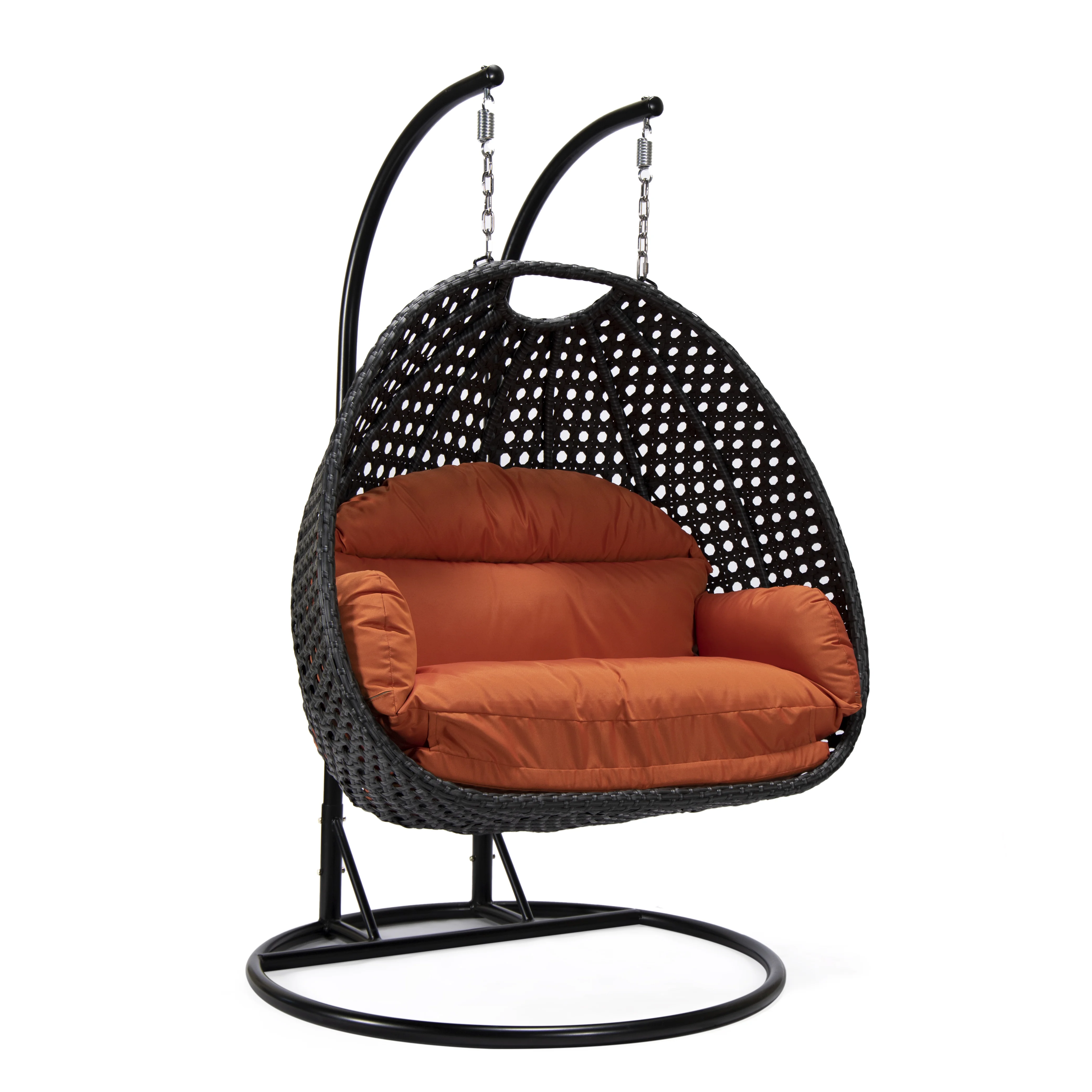 Mendoza Charcoal Wicker Hanging 2 person Egg Swing Chair