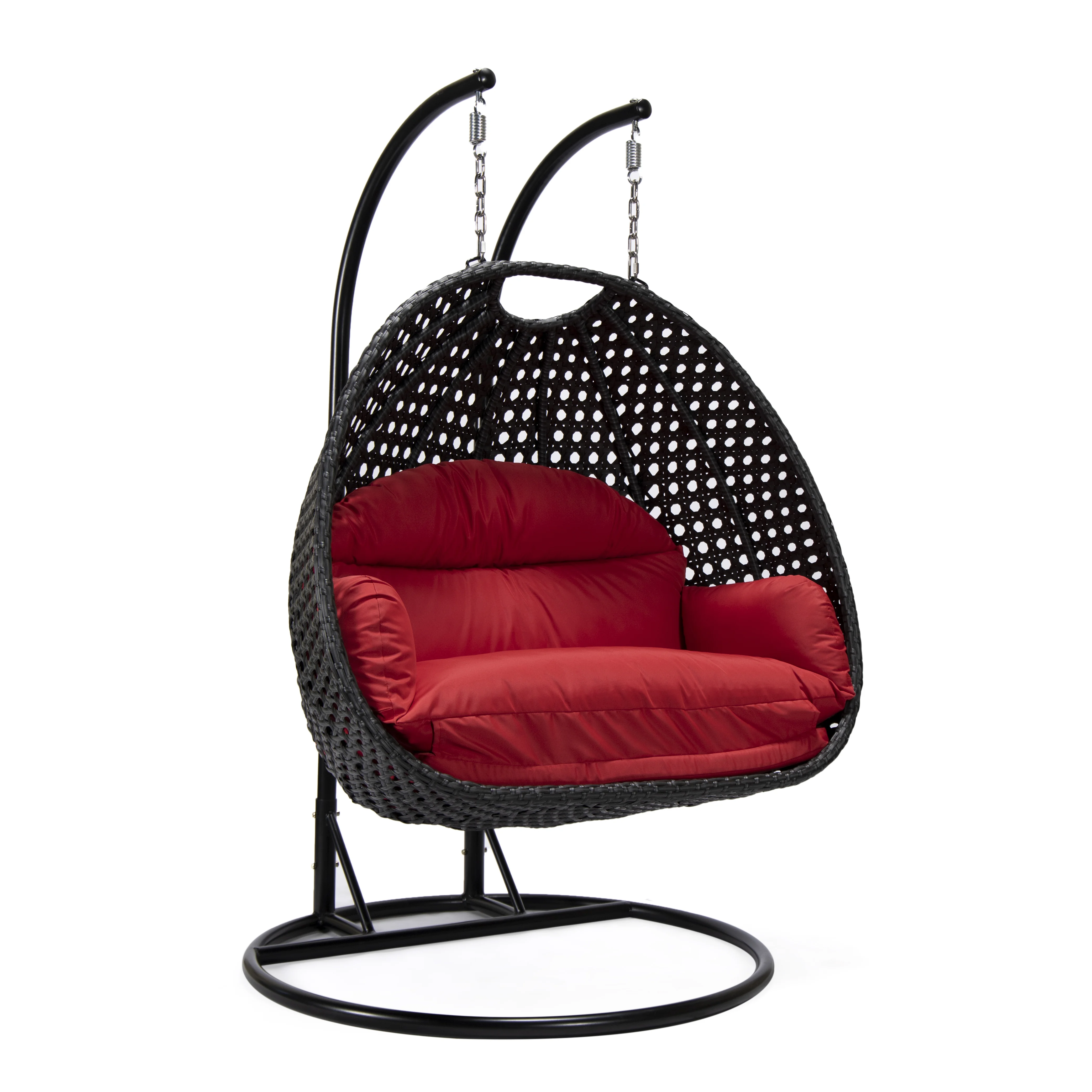 Mendoza Charcoal Wicker Hanging 2 person Egg Swing Chair