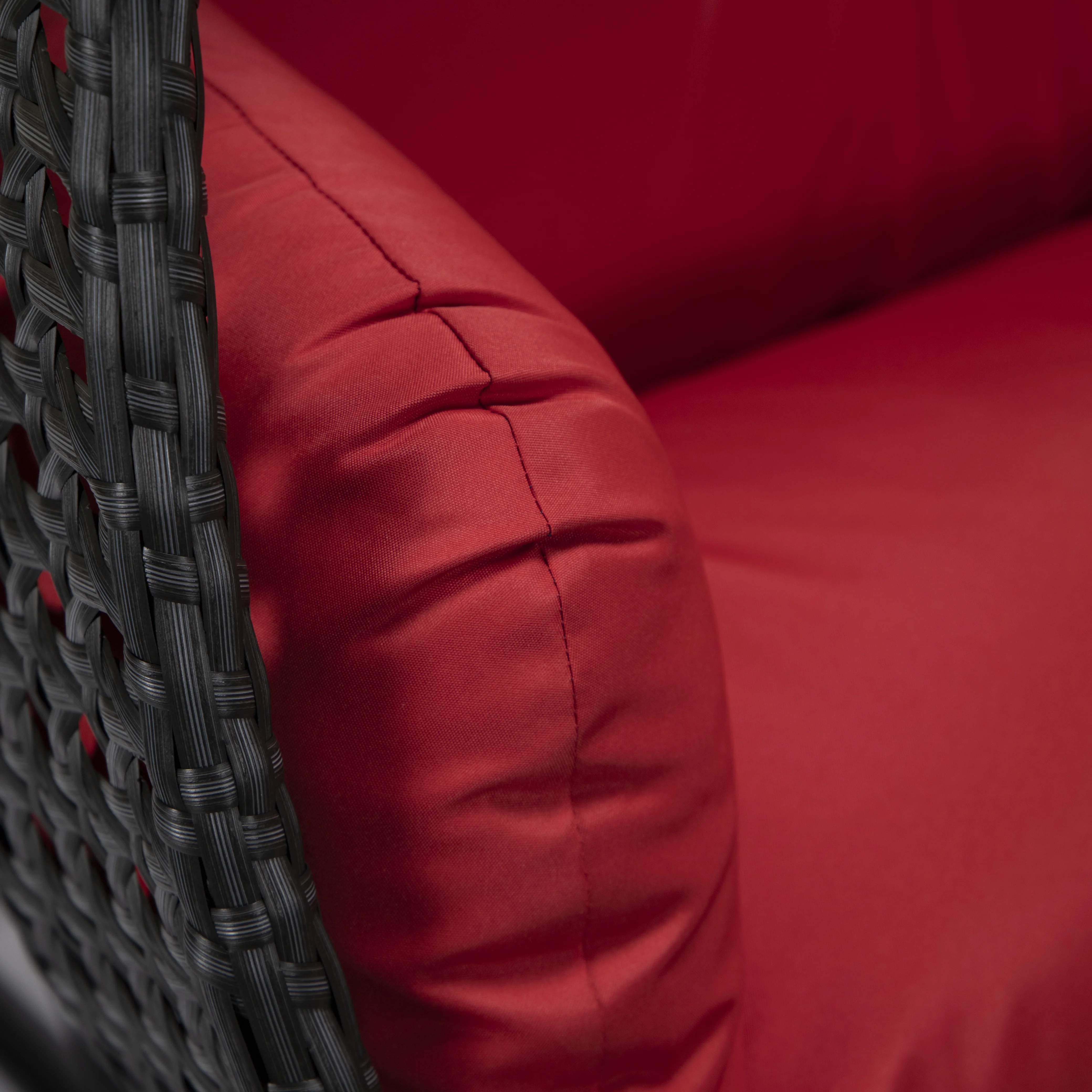 Mendoza Charcoal Wicker Hanging 2 person Egg Swing Chair